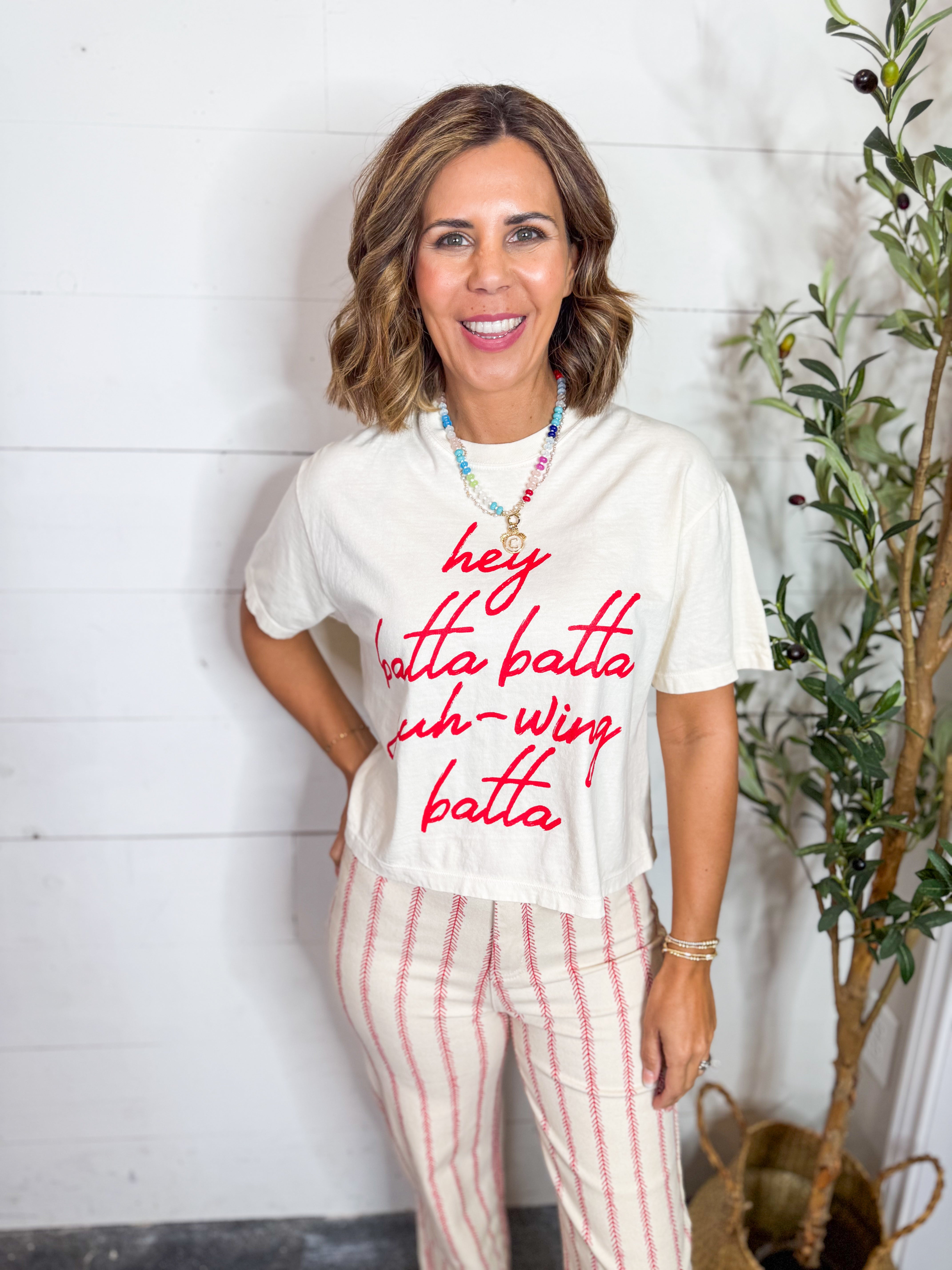 Hey Batta Swing Batta Crop Tee