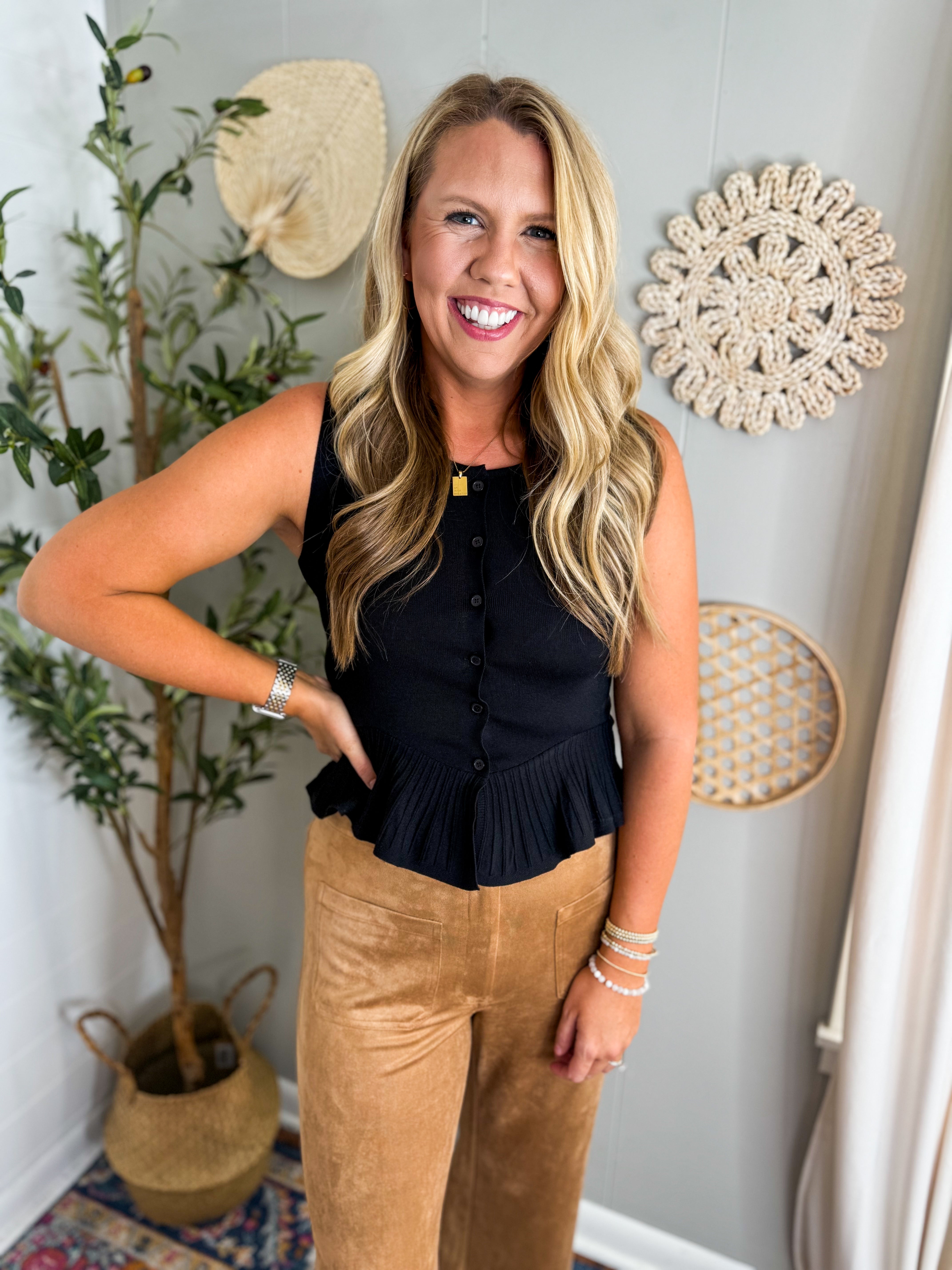 Sleeveless Knit Peplum Top