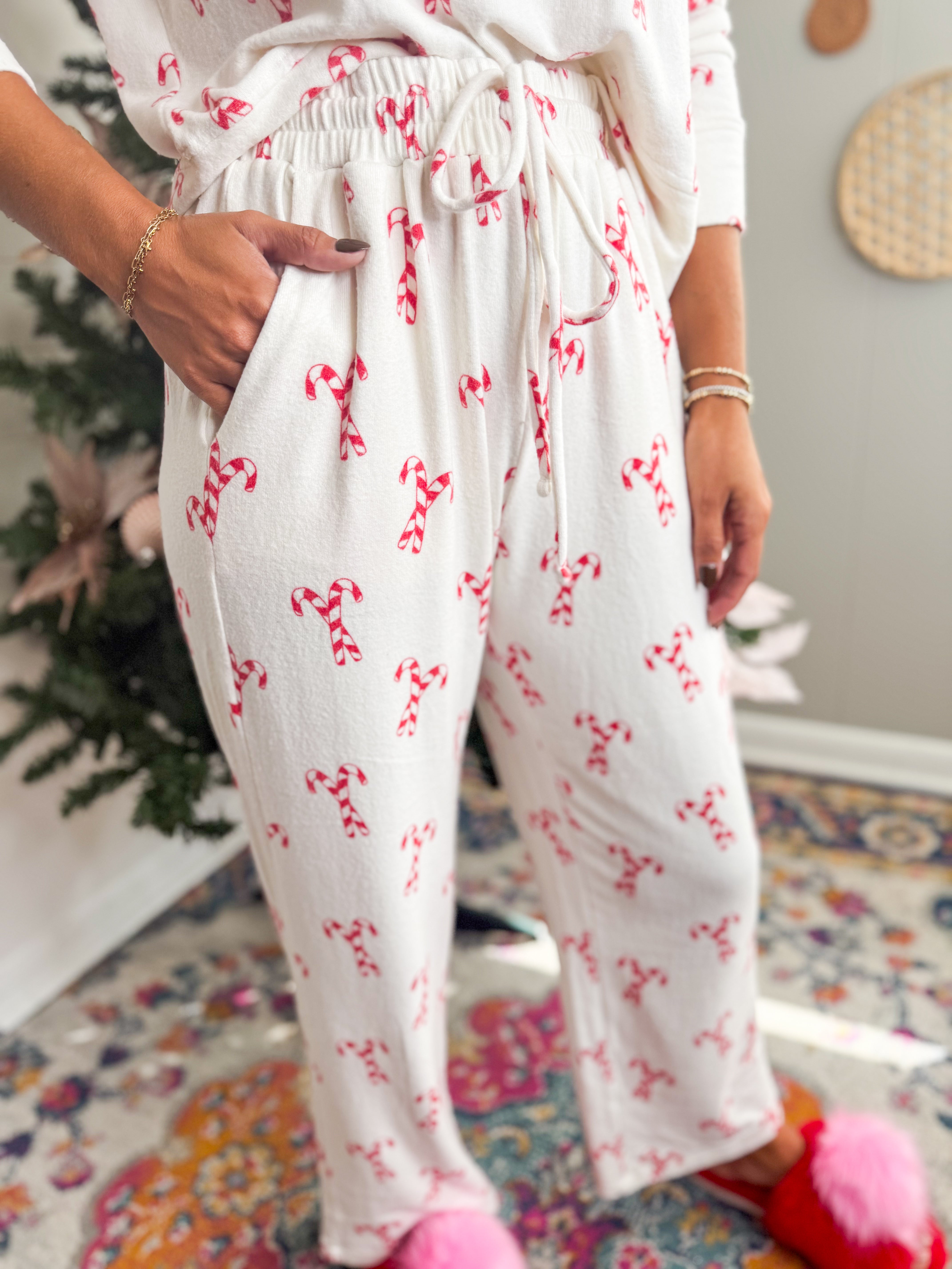 Mary Square Sophie Set Candy Cane Pajamas