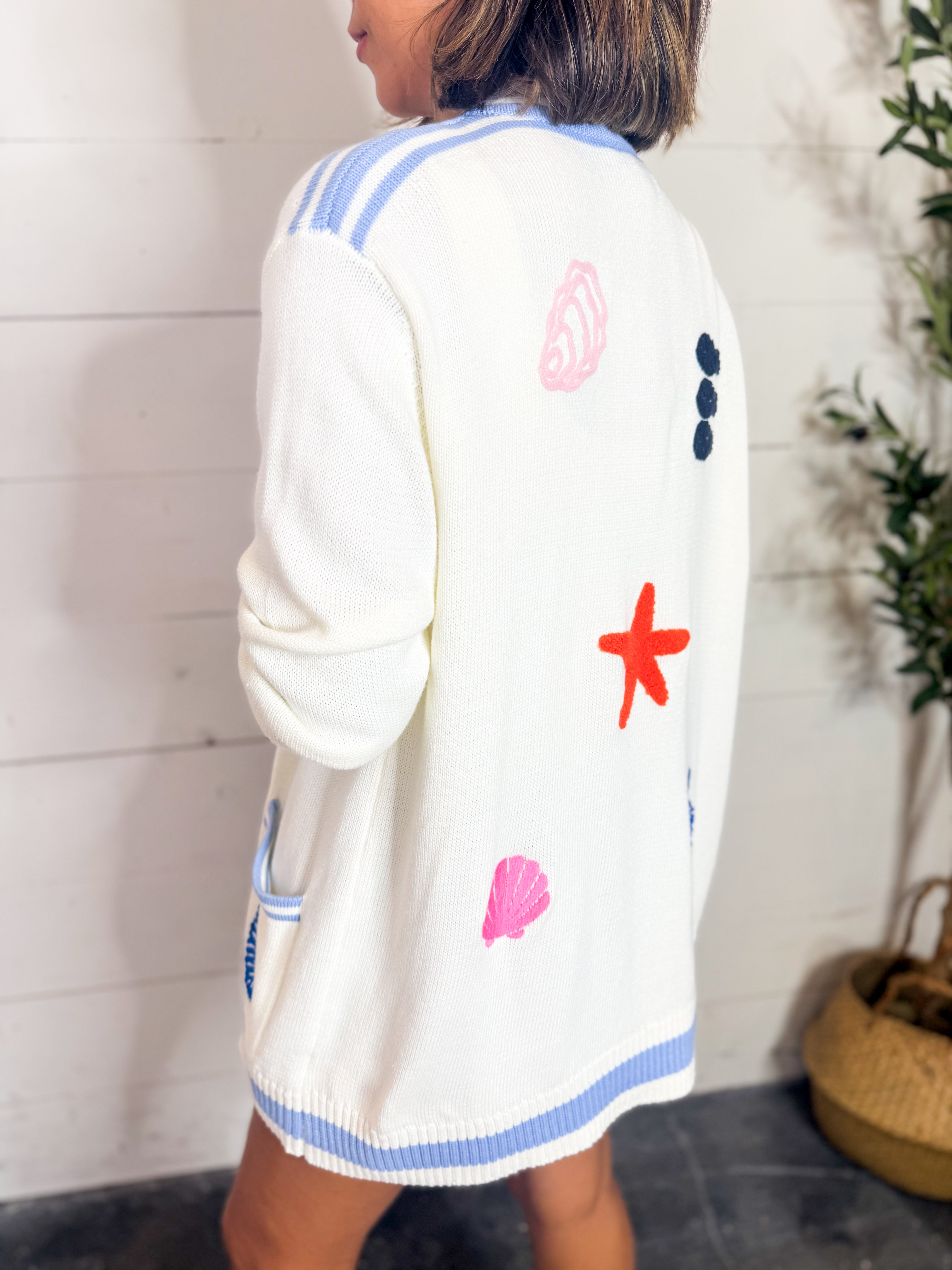 Ocean Embroidered Cardigan