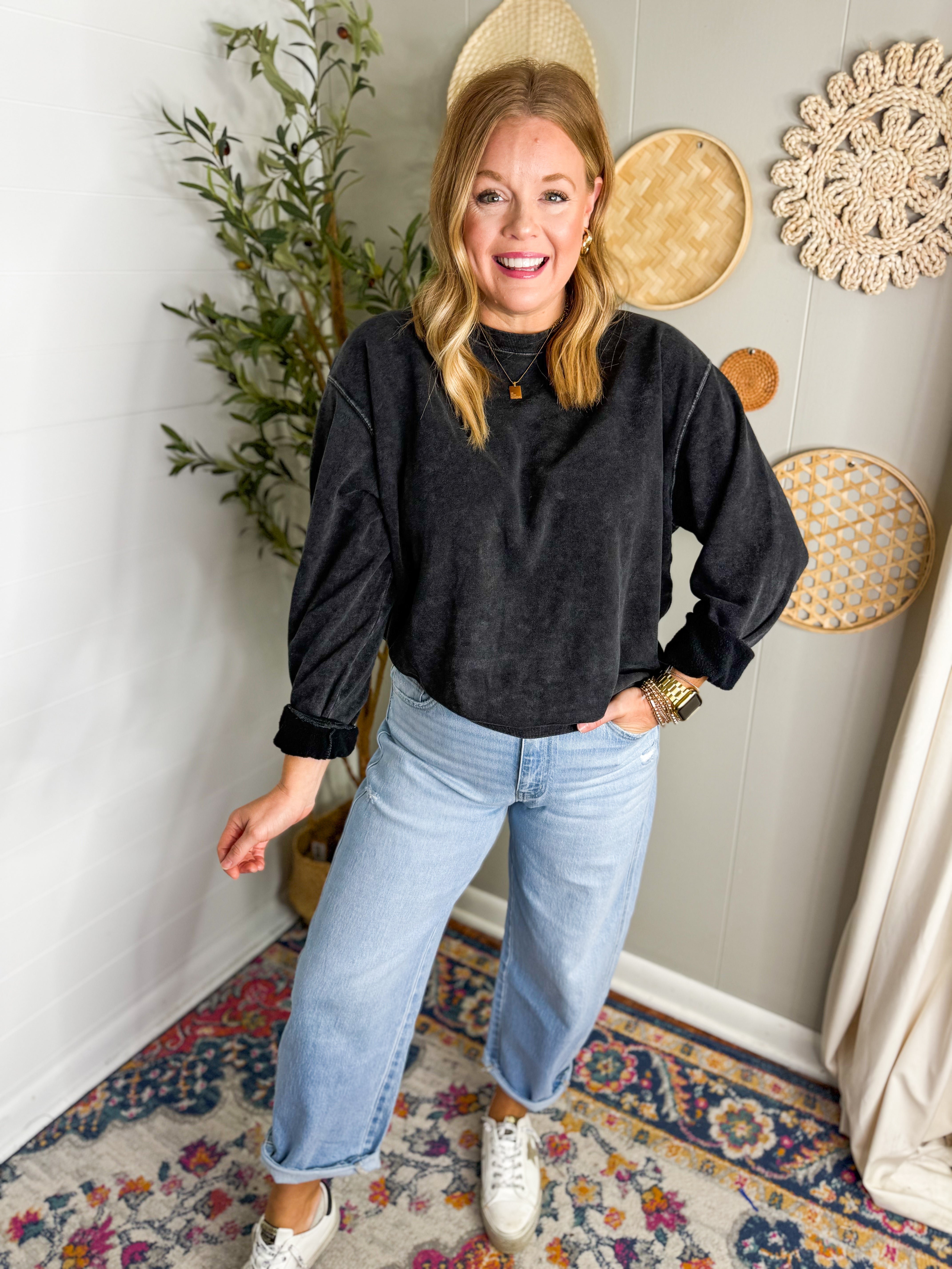 Relaxed Fit Oversized Sweatshirt - 2 Colors