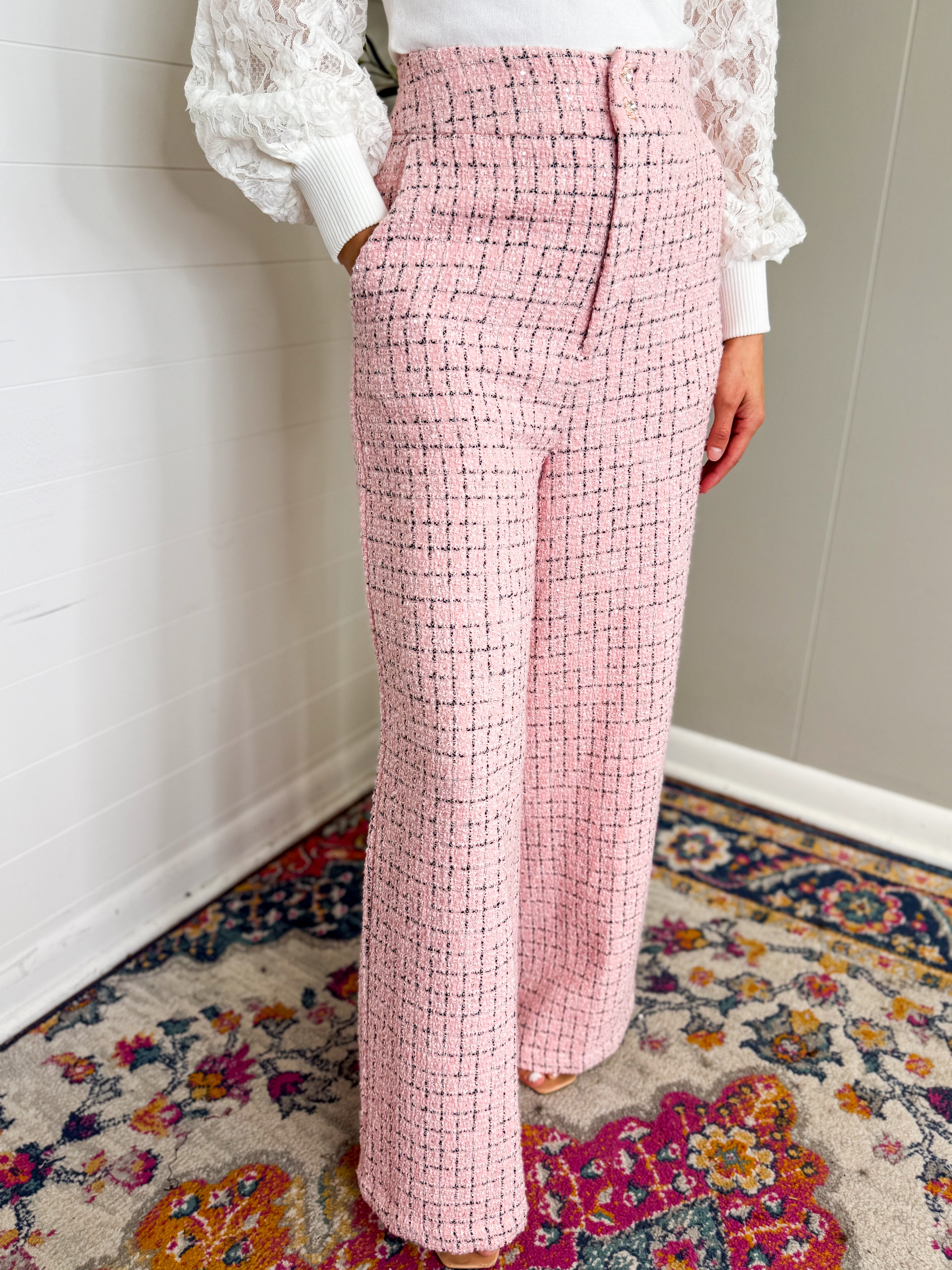 Pink Tweed Pant