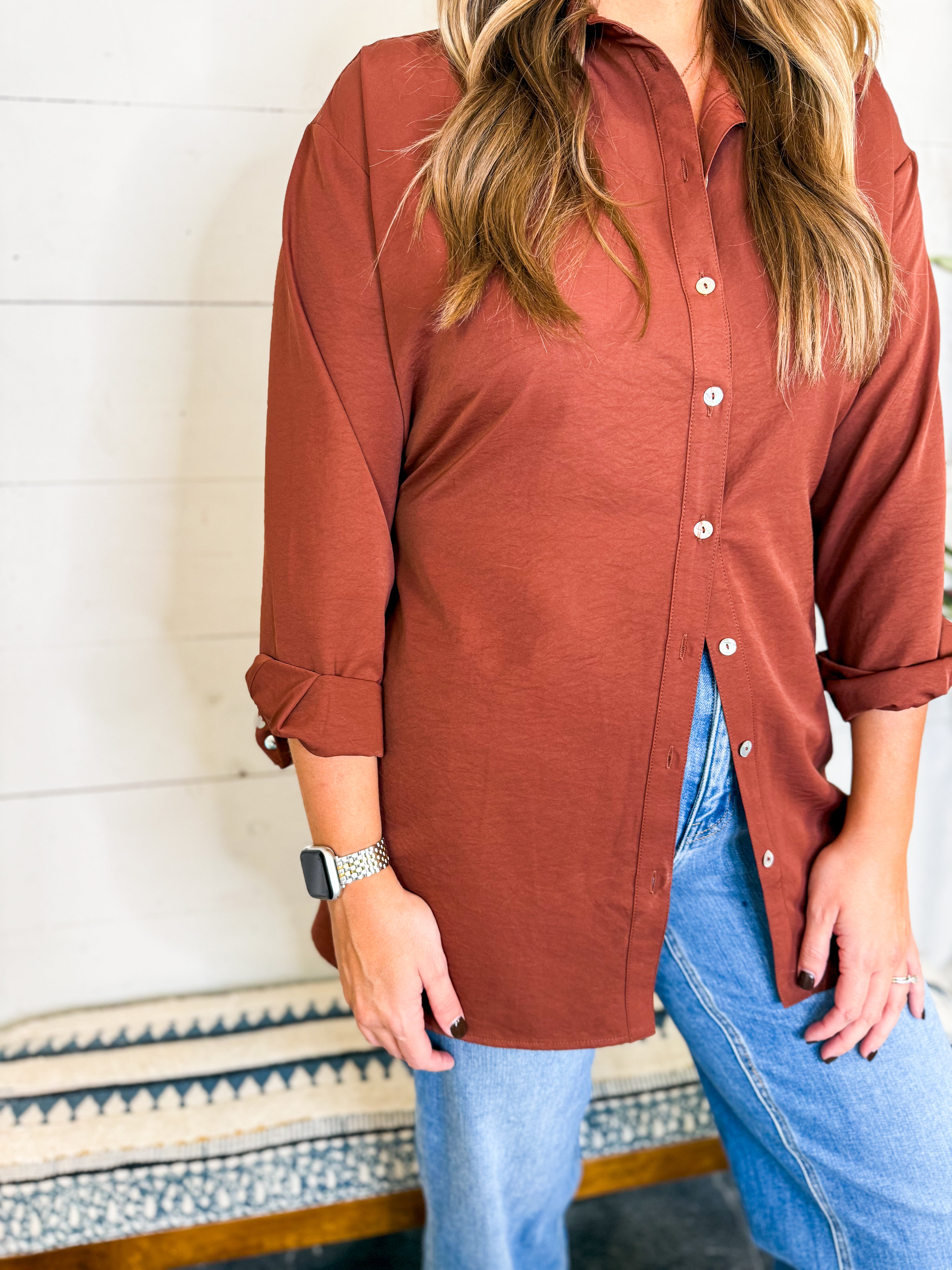 Classic Collared Longline Shirt