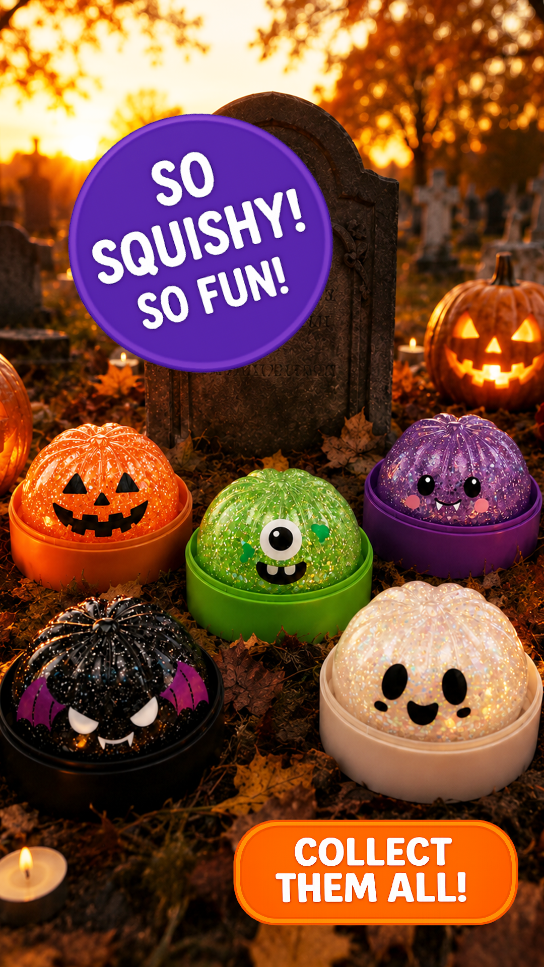 Novelty Brands - Fun Doh Halloween Mystery Dumpling Squishy - 12/Display