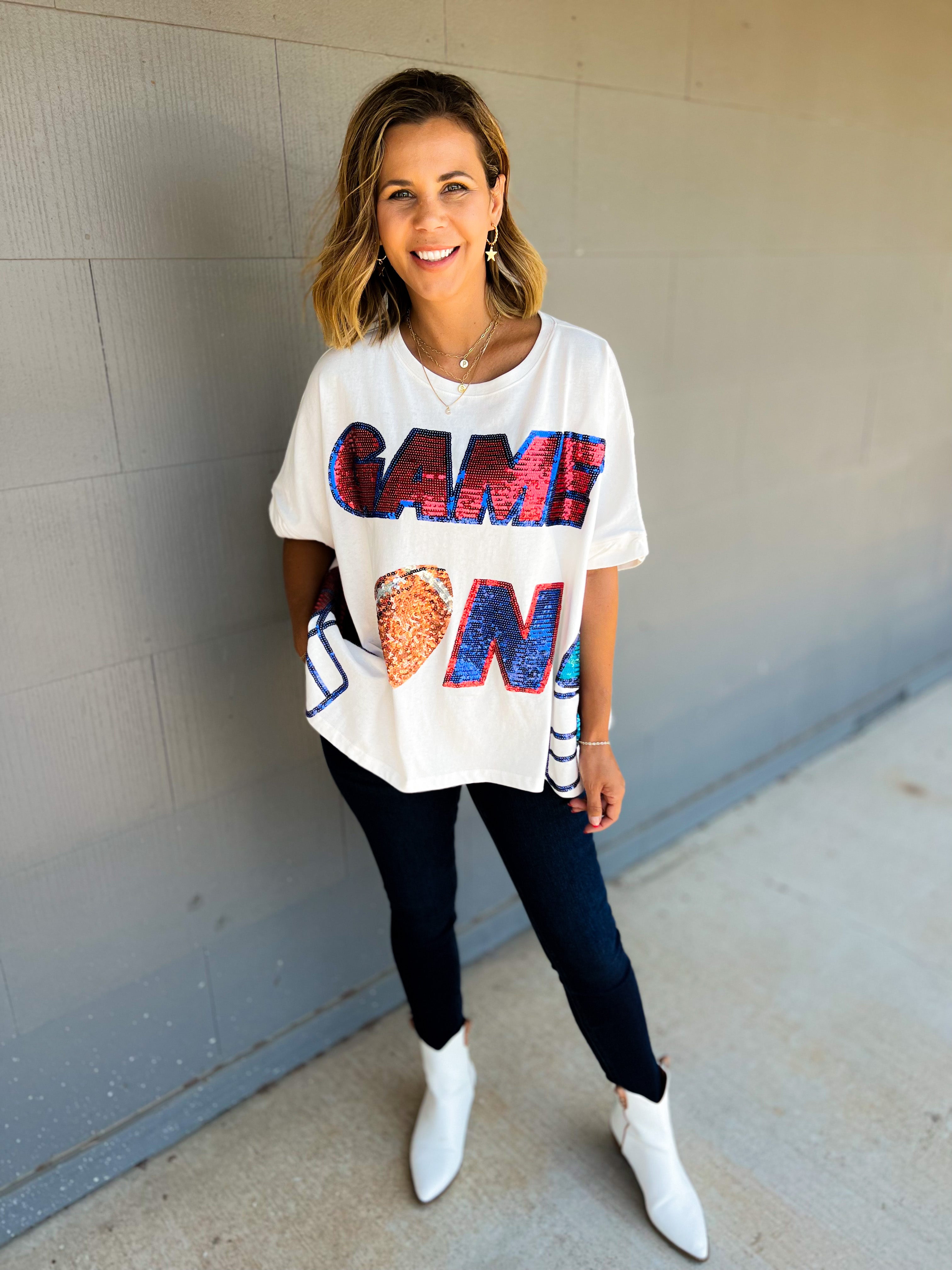 Game On Short Sleeve Sequined Tee