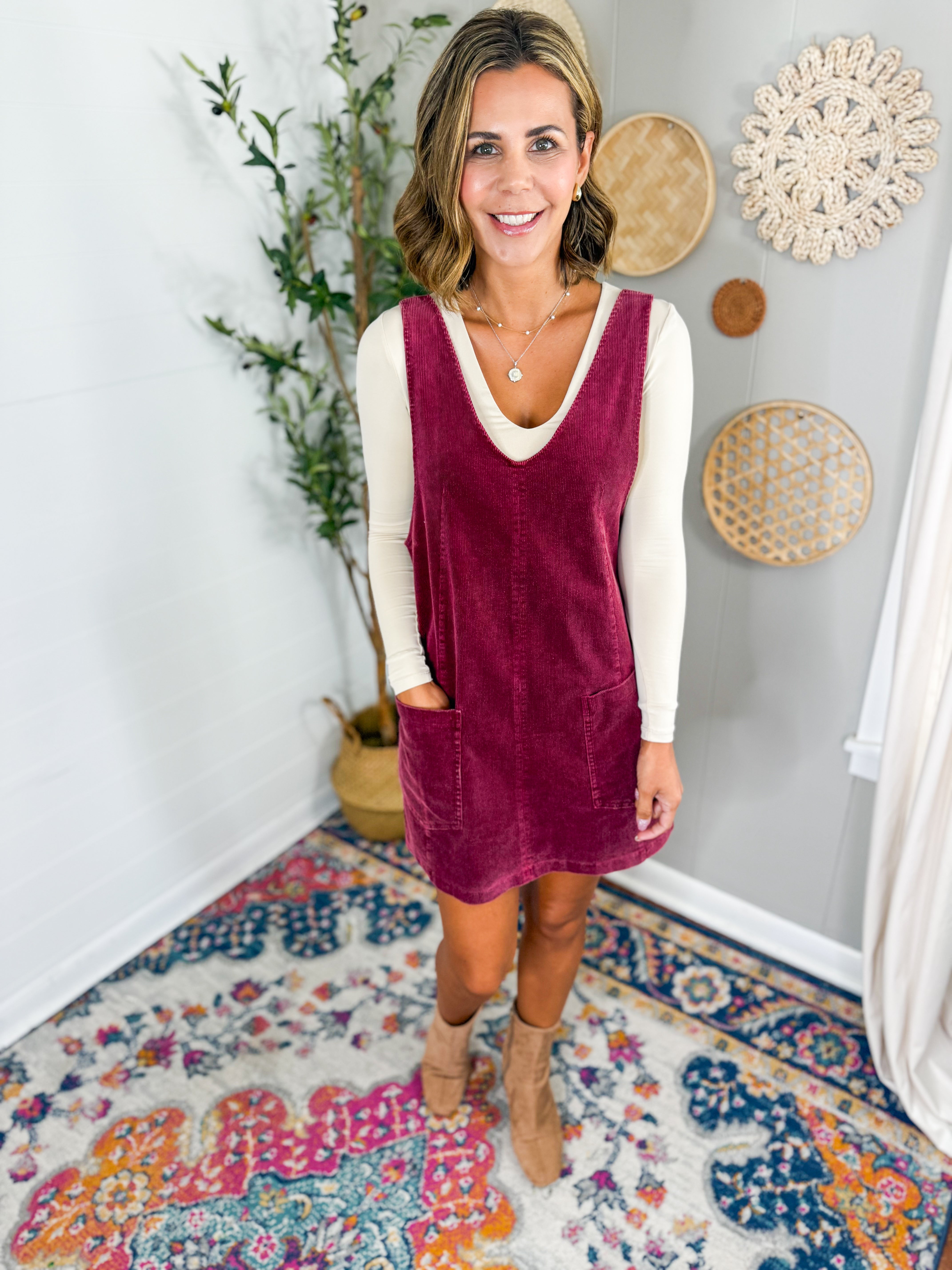 Corduroy Overall Dress