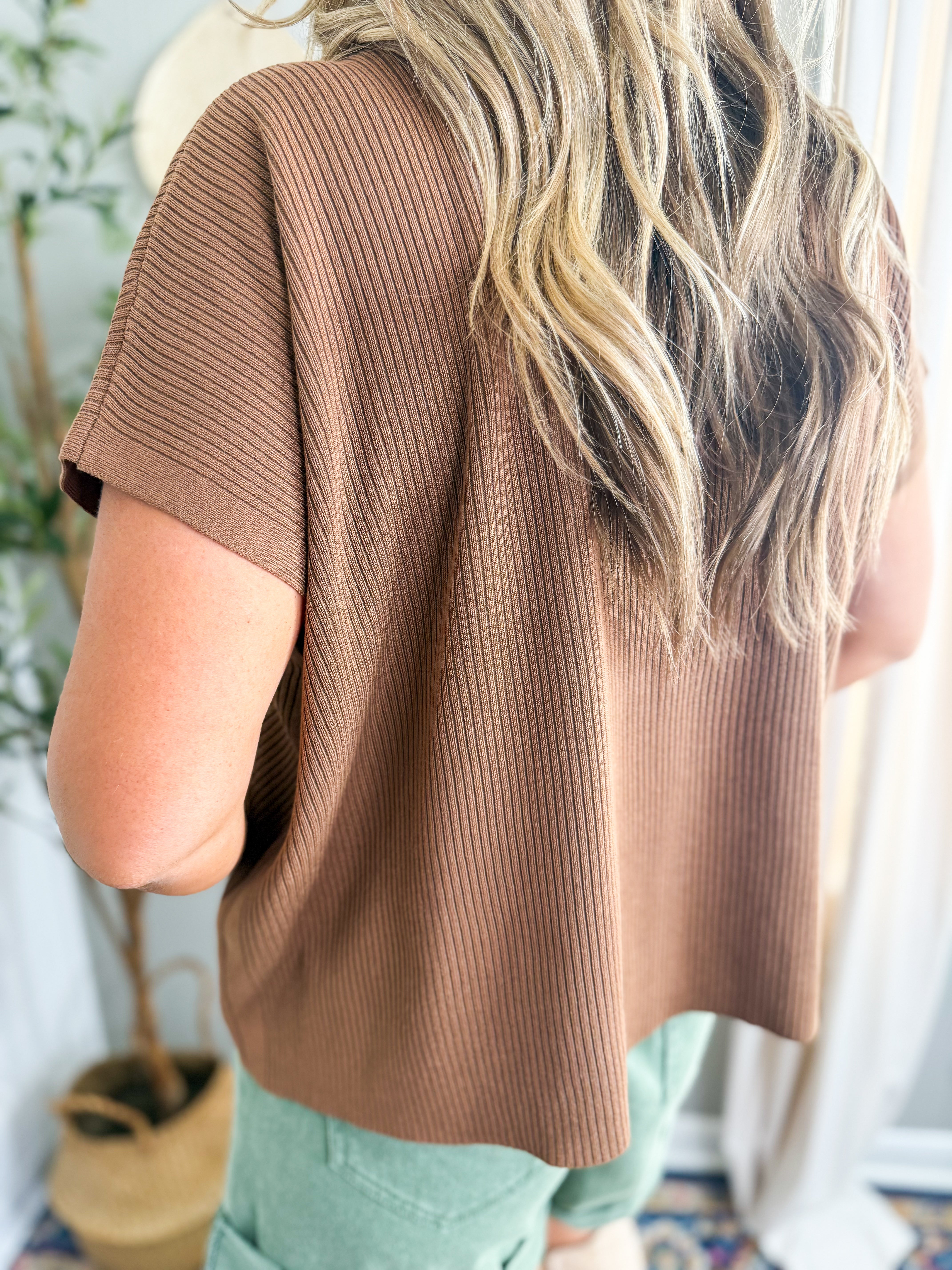 Mock Neck Drop Sleeve Sweater