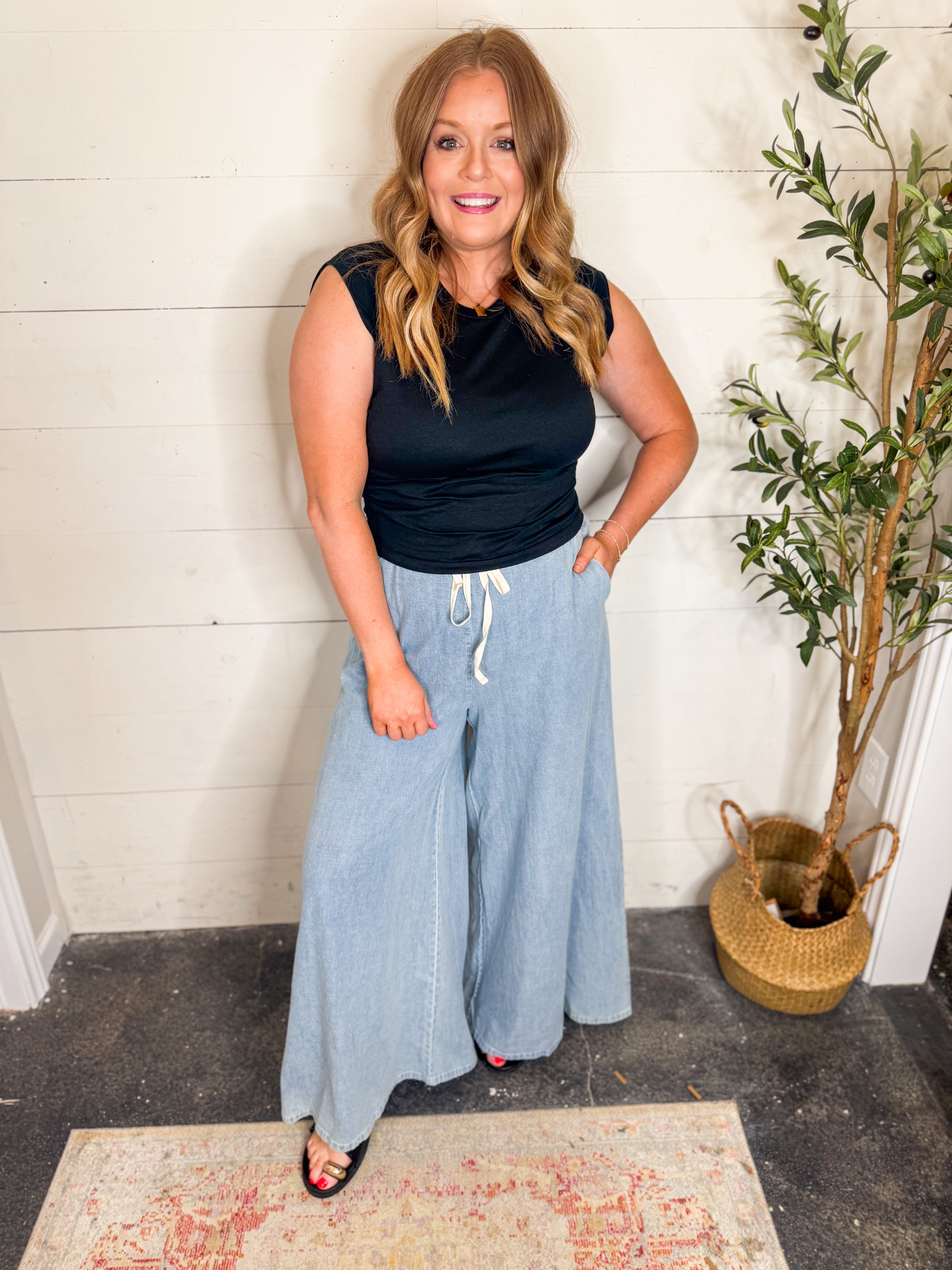 Ruched Waist Cotton Top