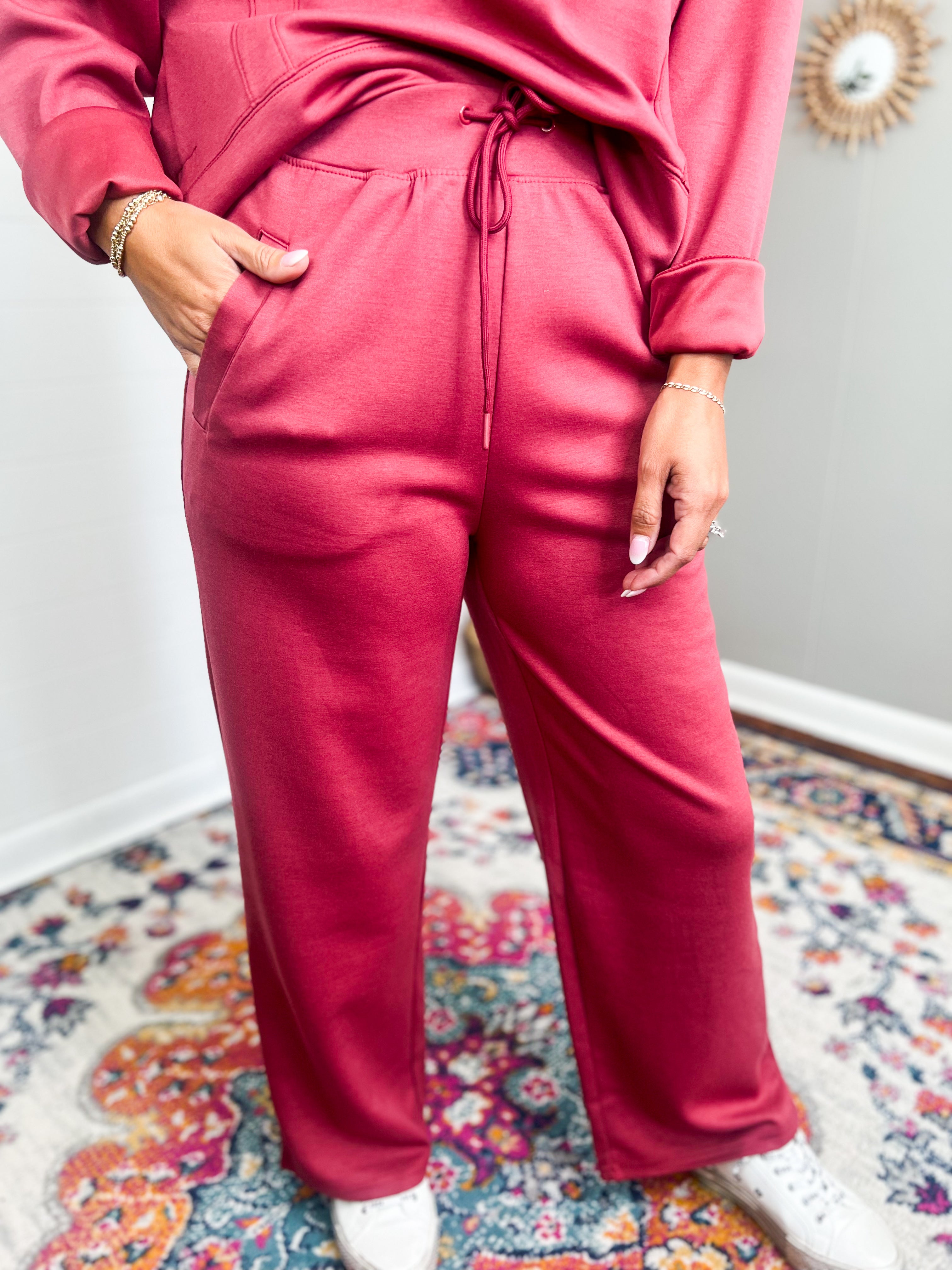 Wide Leg Pant Set with Hoodie