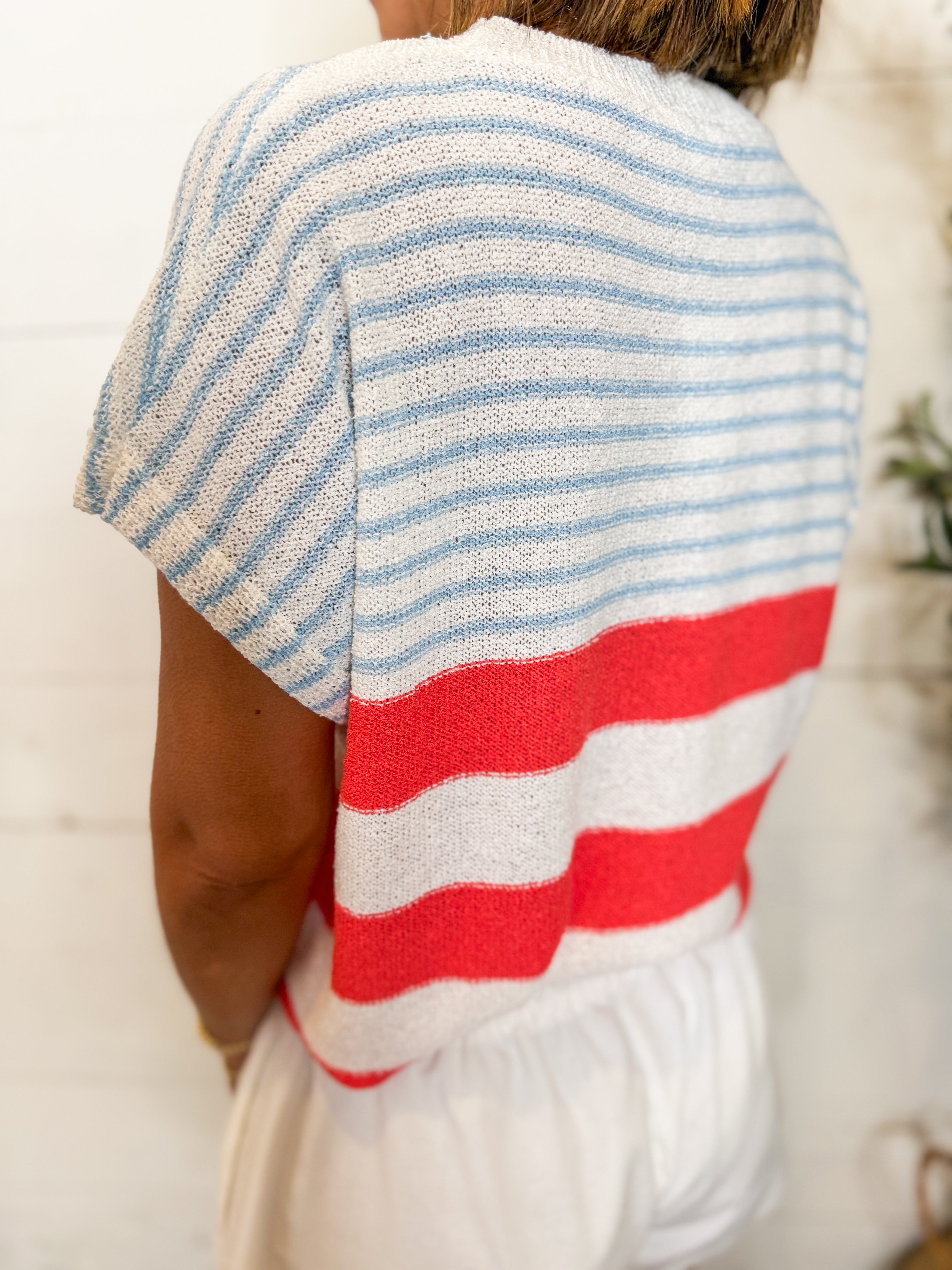 Multi Color Striped Sweater Top
