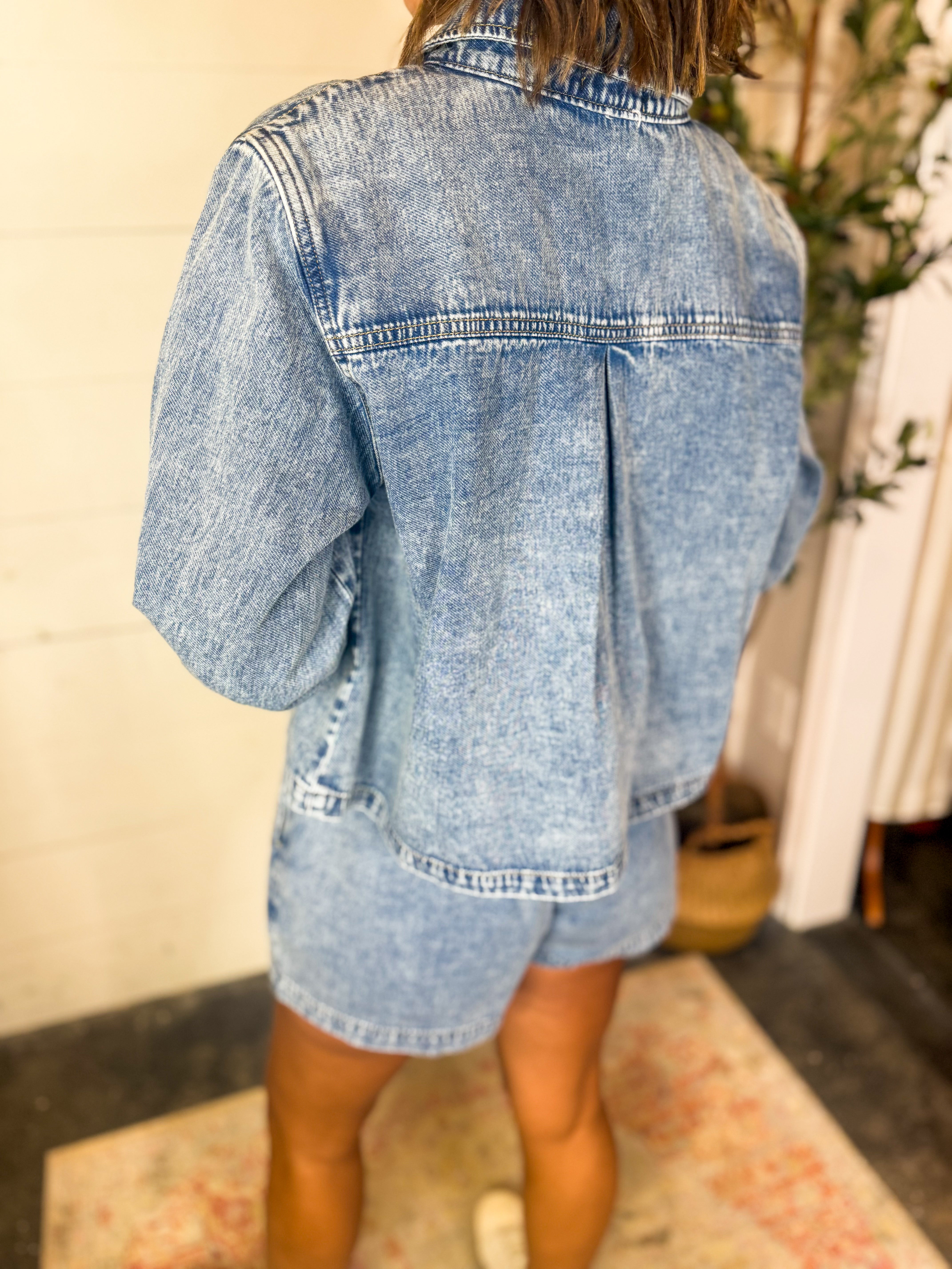 Button Down Denim Top