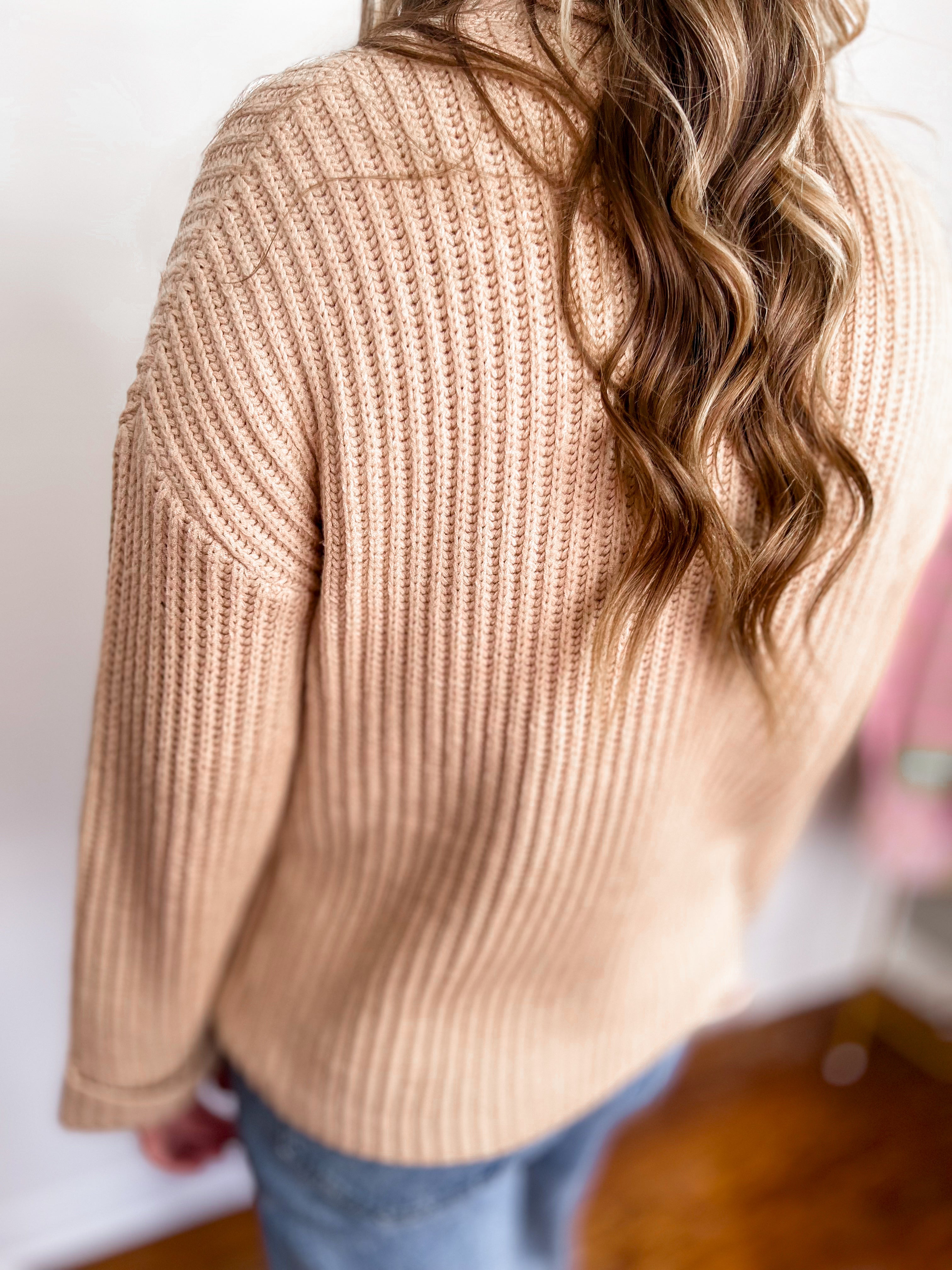 Textured Round Neck Longline Sweater