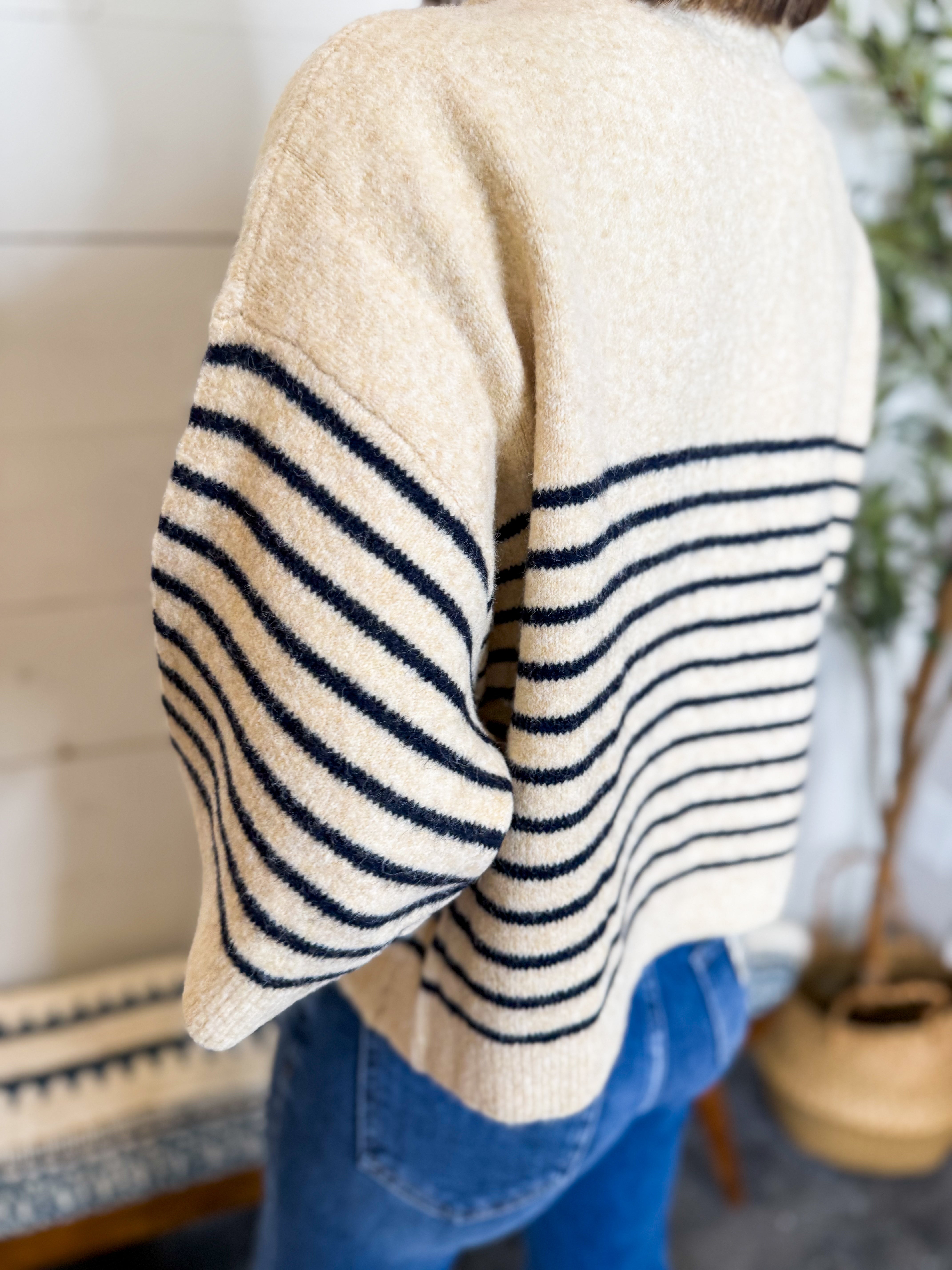 Stripe Short Sleeve Knit Top