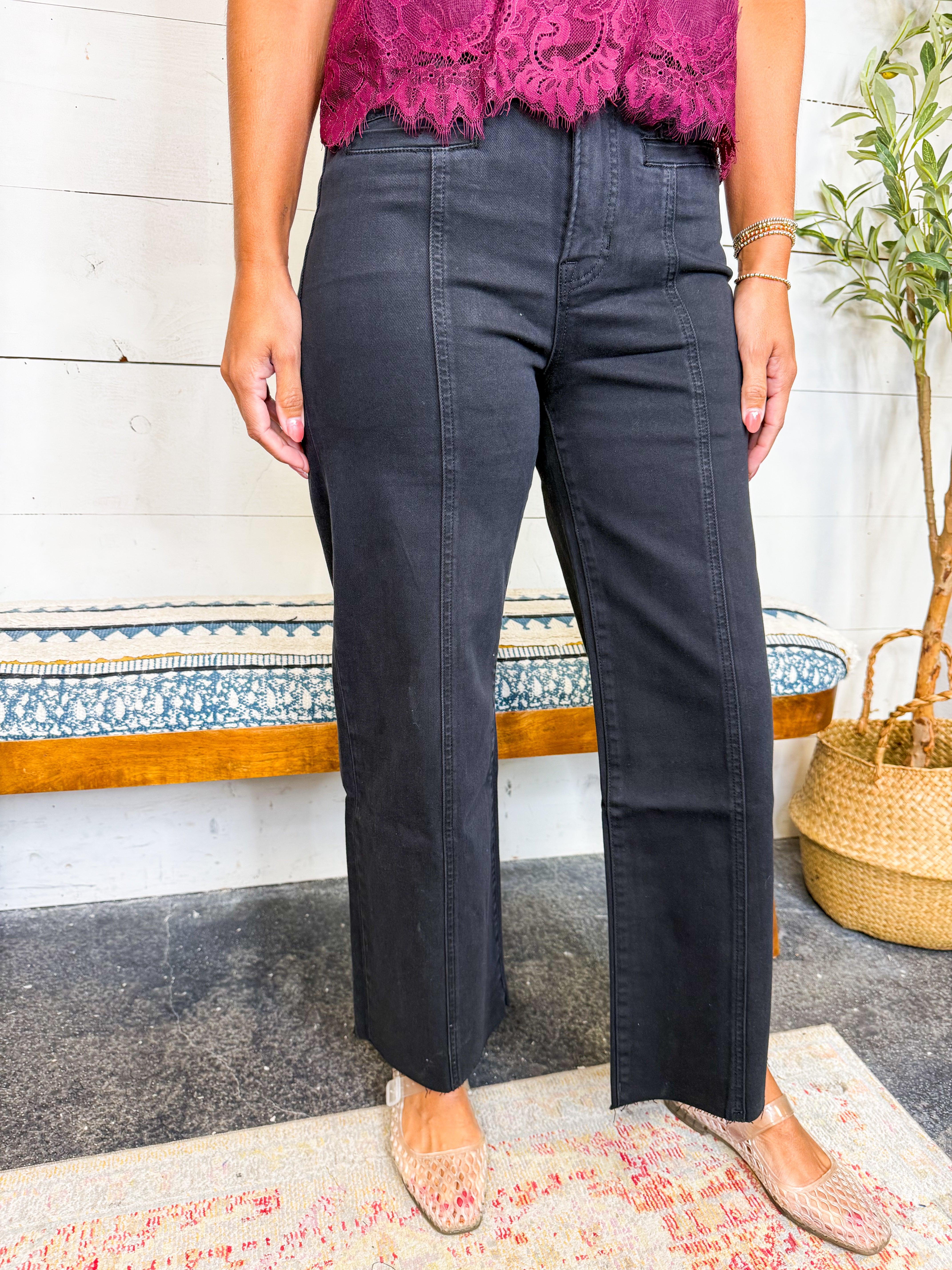 Bayeas High Rise Black Wide Leg