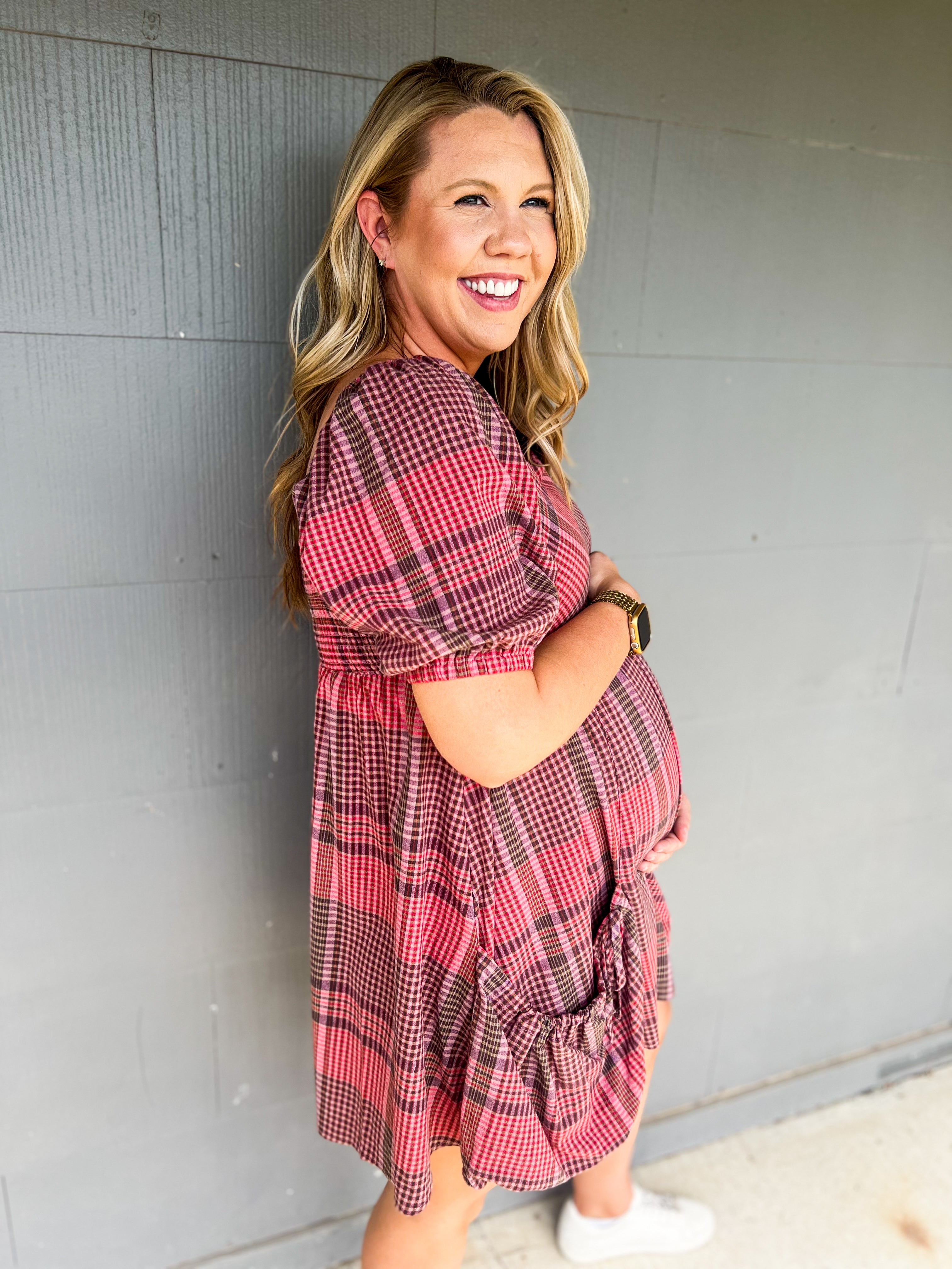 Plaid Print Mini Dress