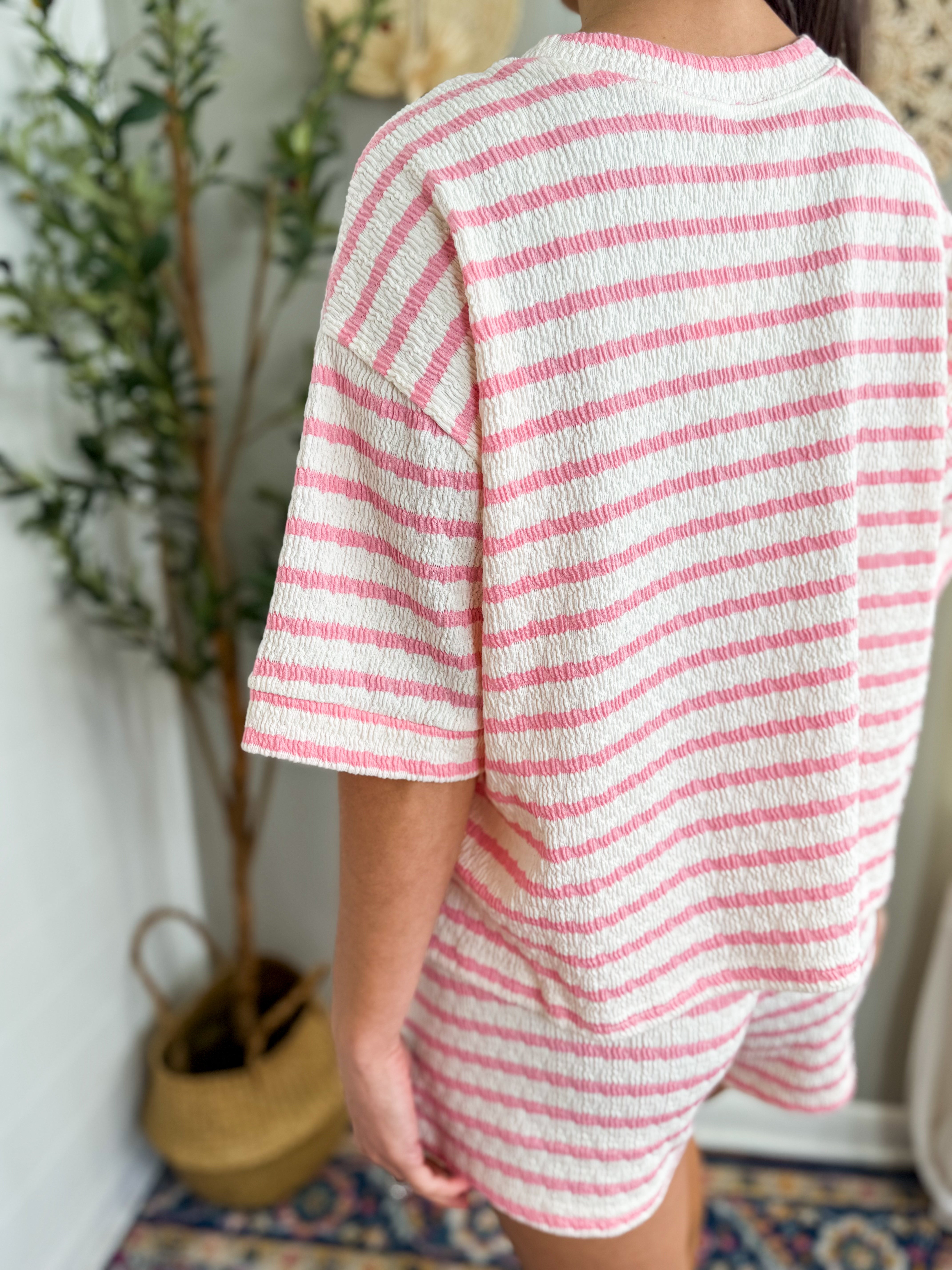Striped Short Sleeve Tee & Short Set