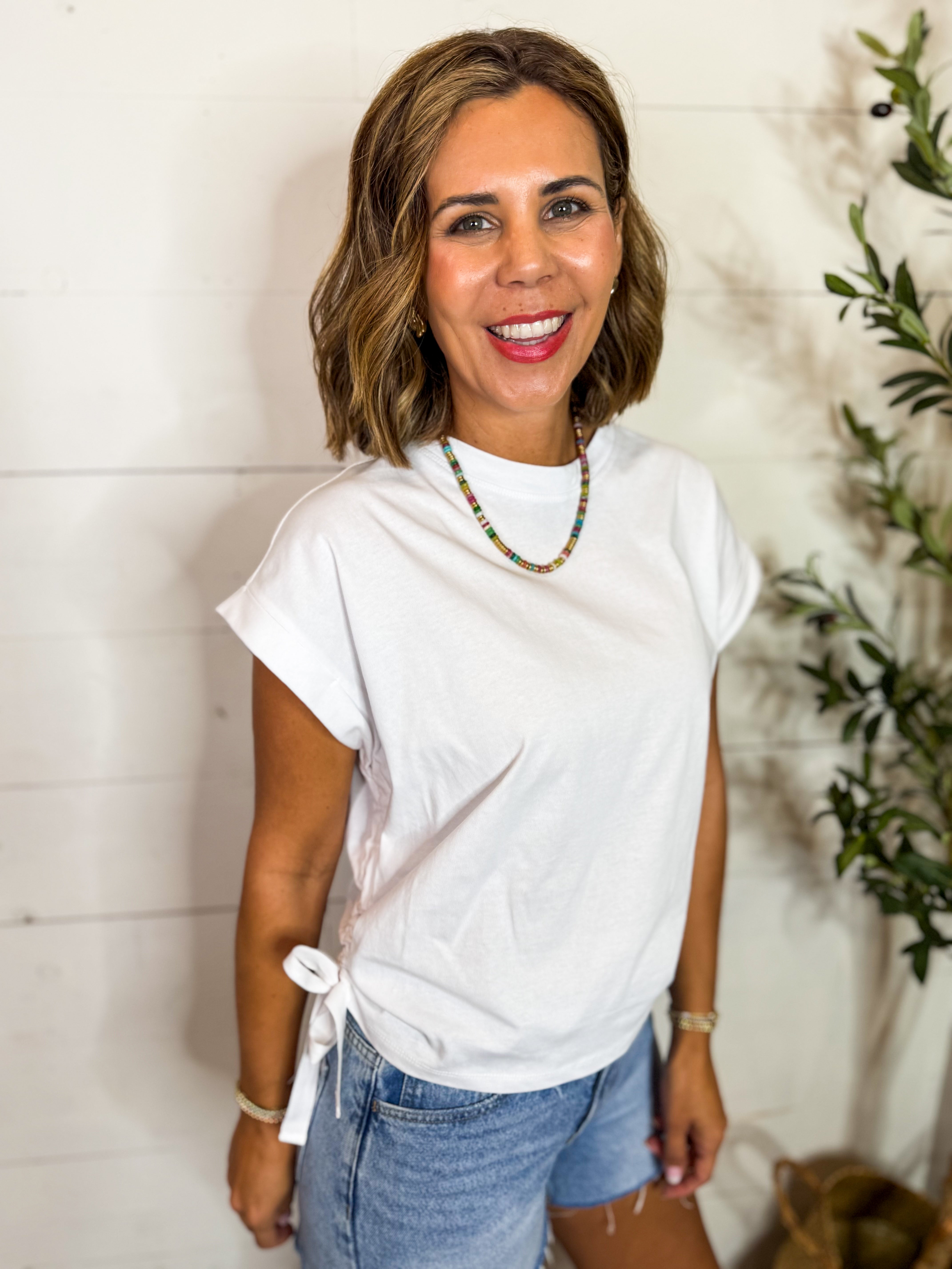 Side Ruched Knit Top