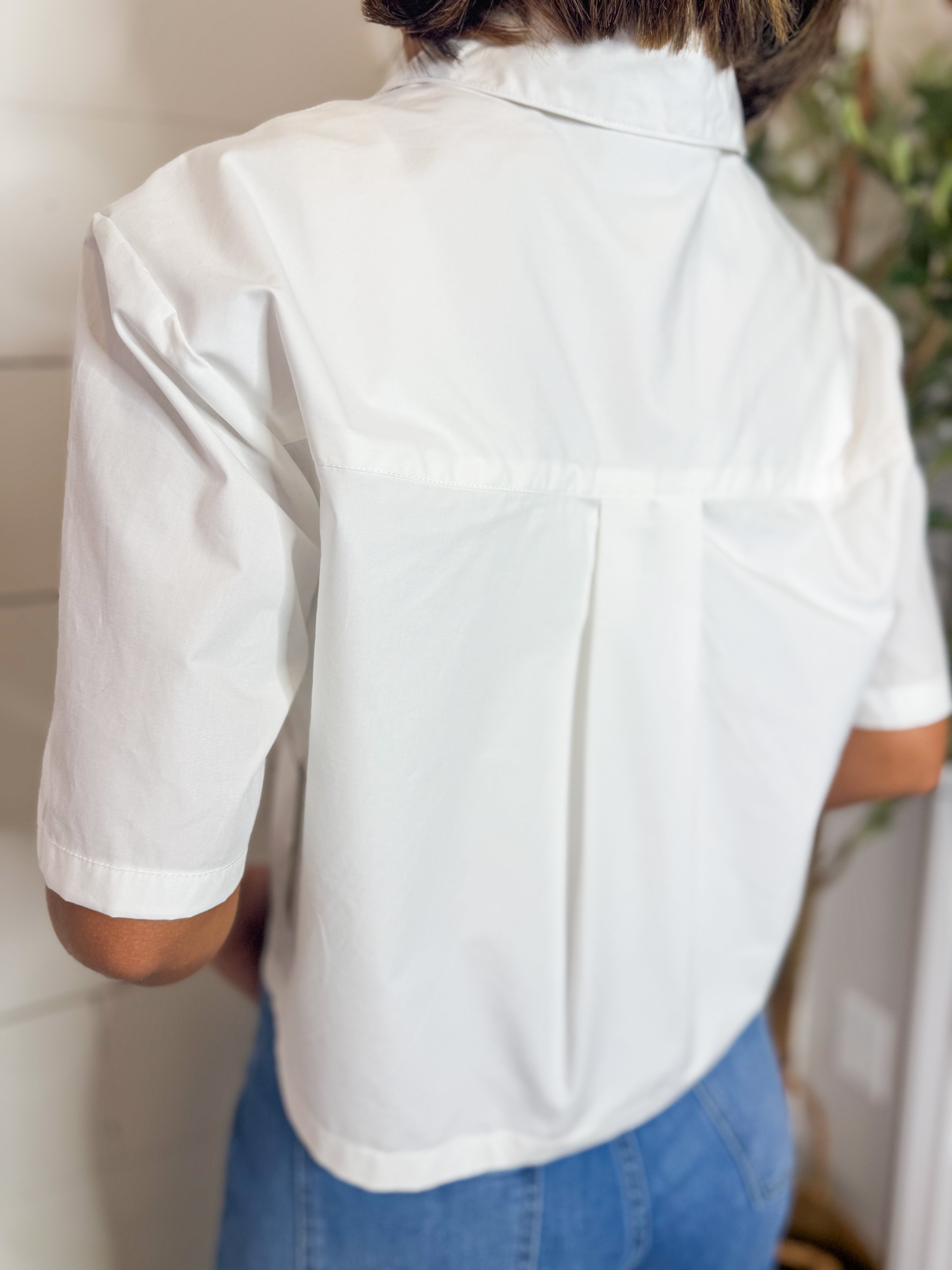 RD Azalia Poplin Short Sleeve Shirt - White