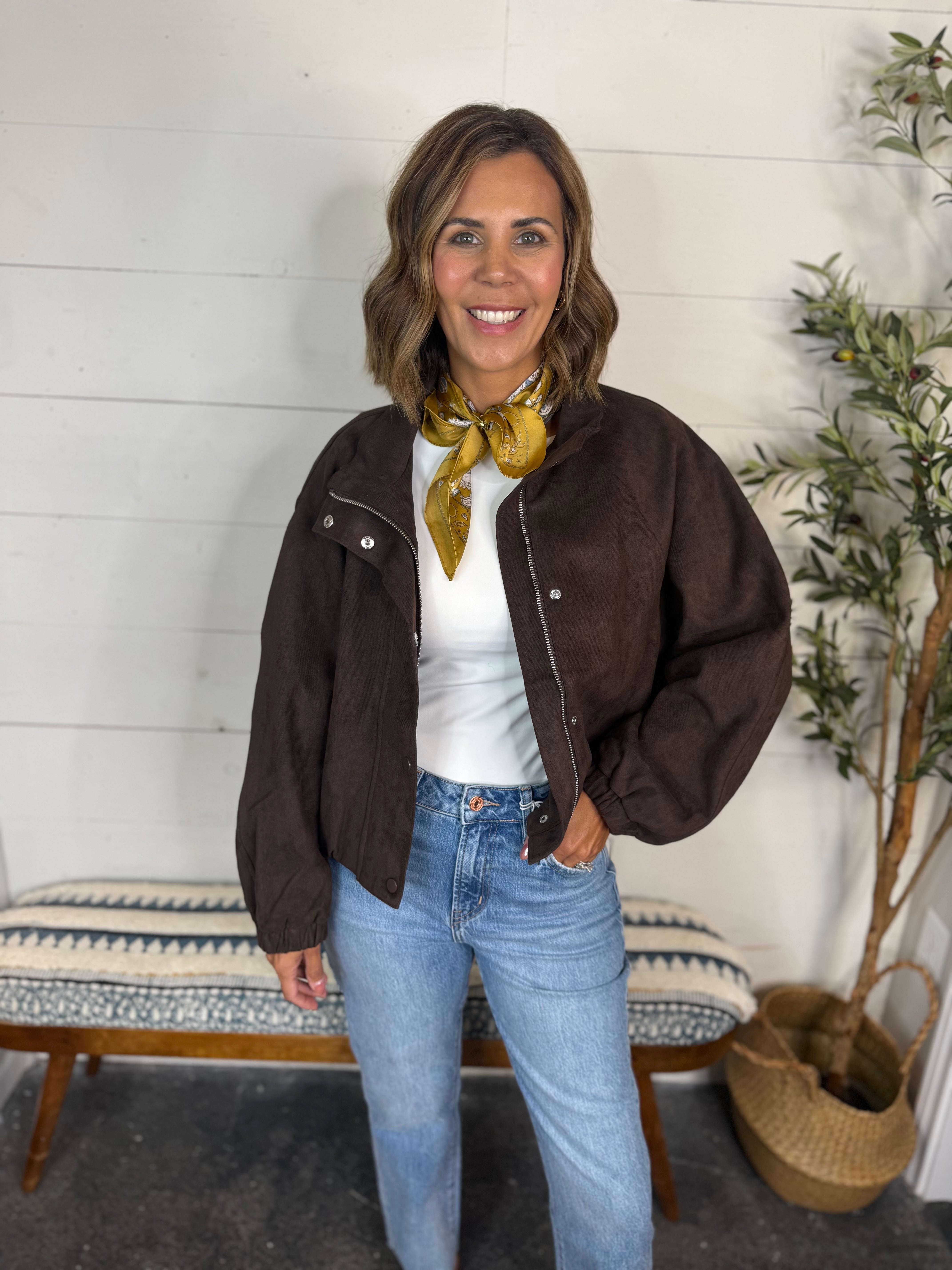 RD Mia Imitation Suede Balloon Jacket