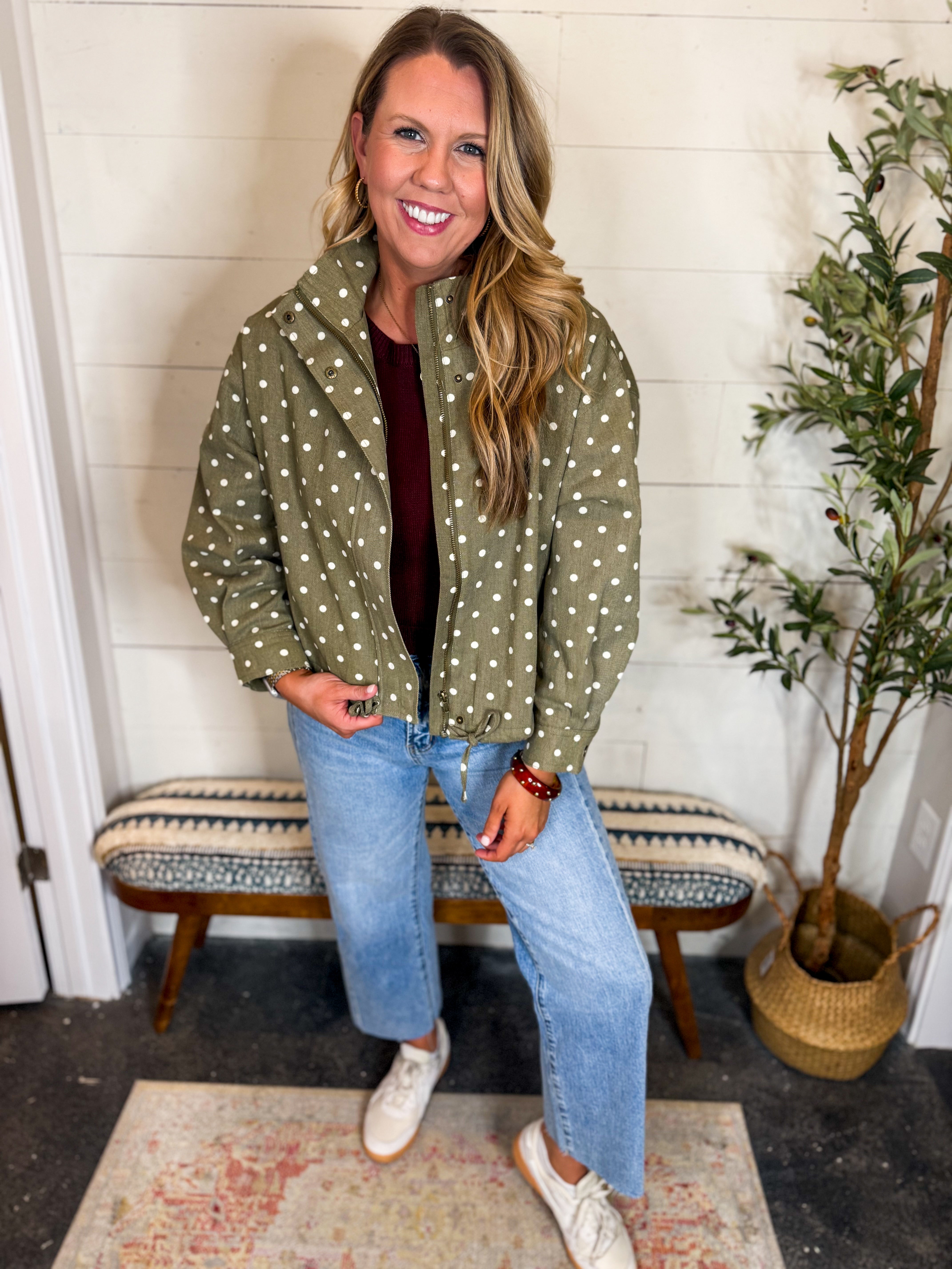 Polka Dot Collard Jacket