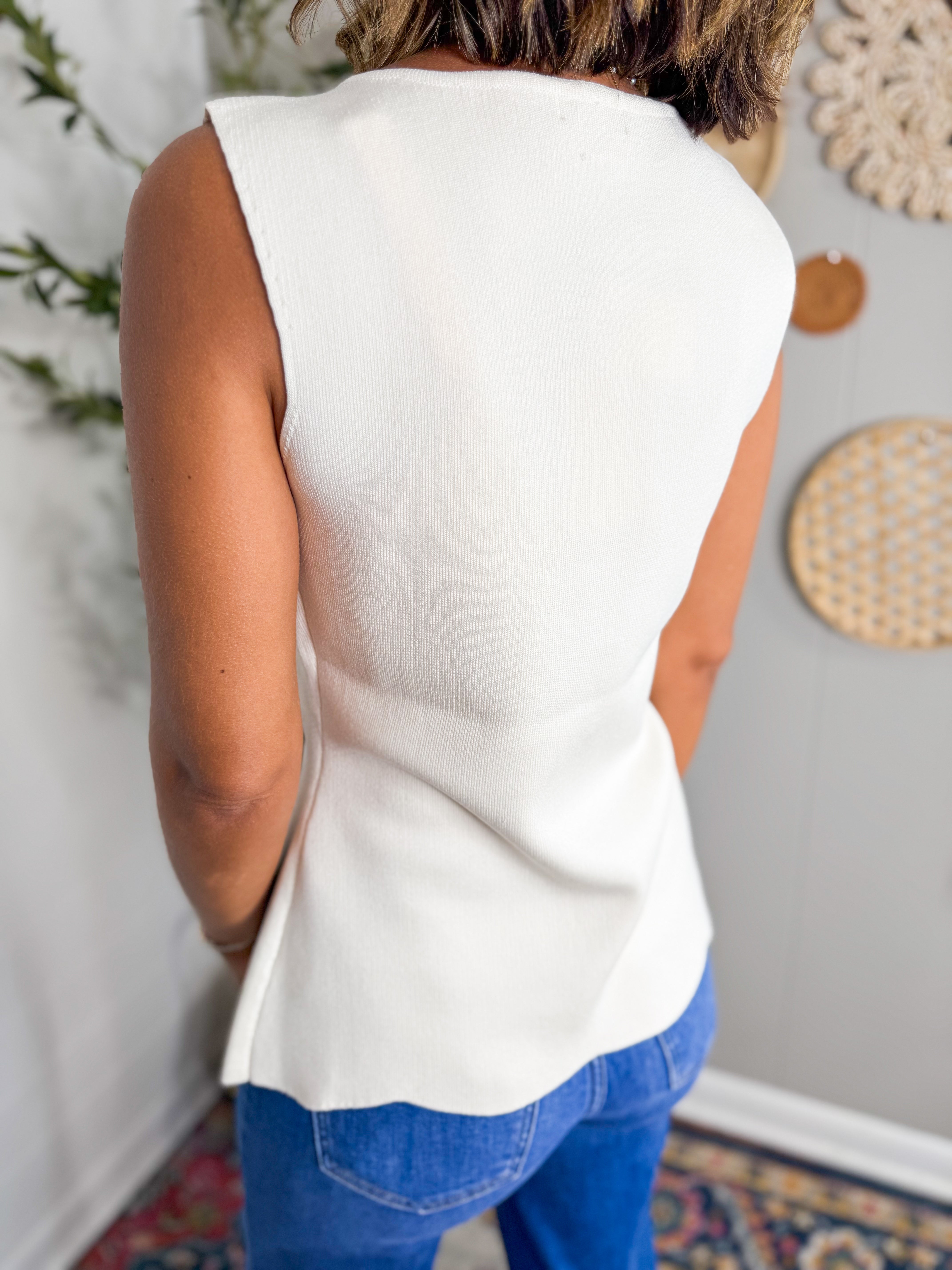 Button Front Knit Vest