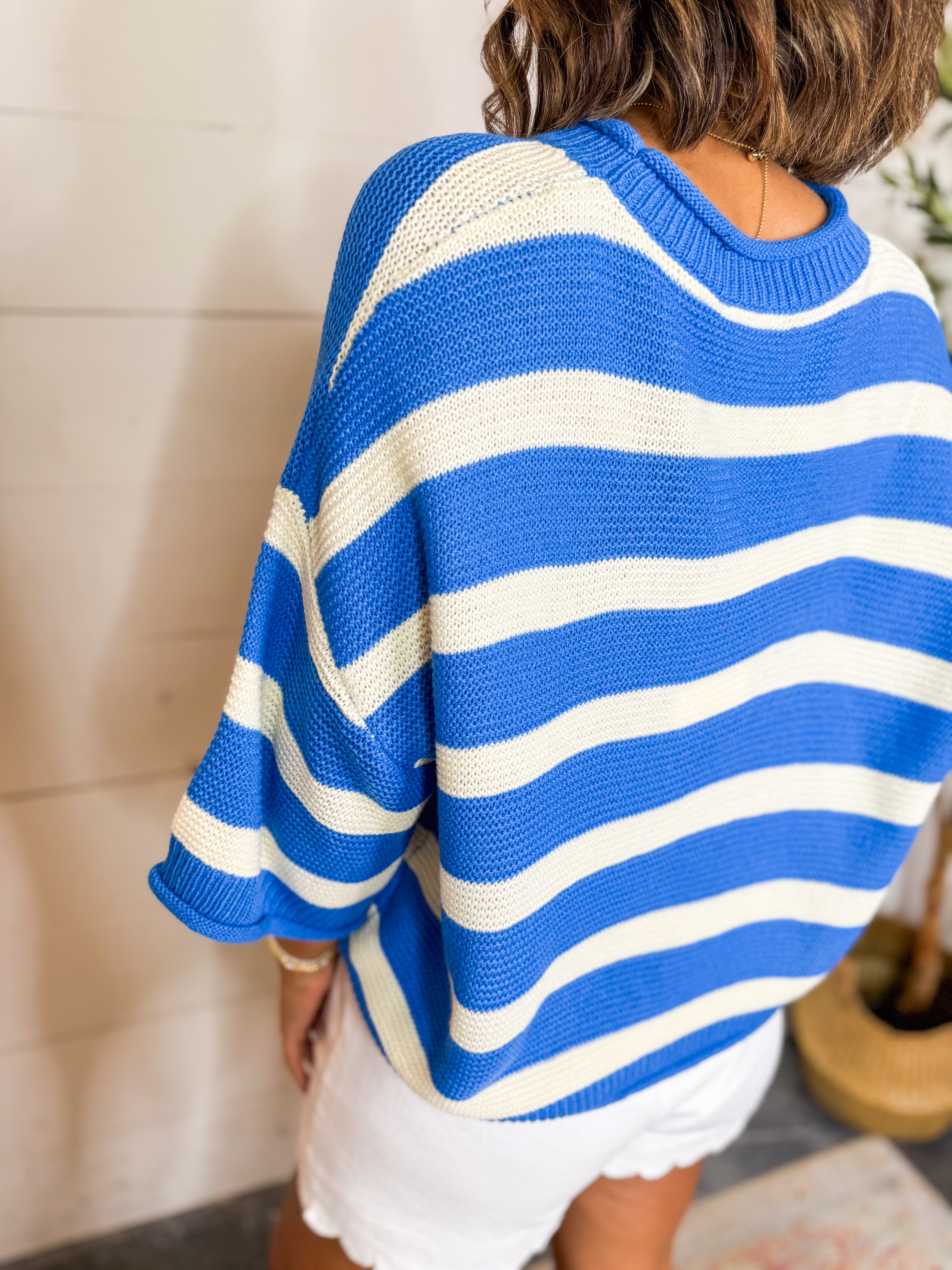 Blue Stripe Knit Top