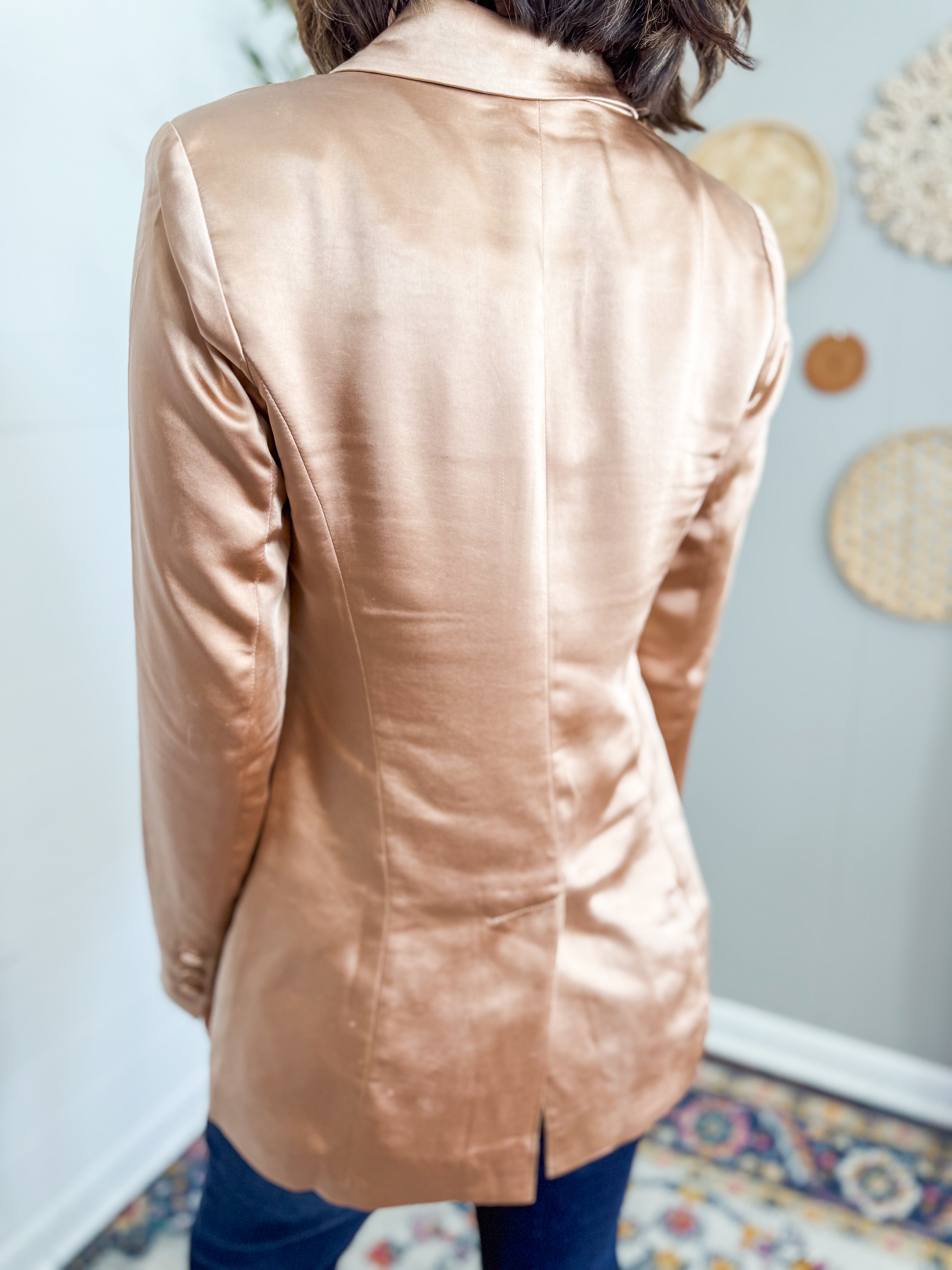 Almond Satin Blazer