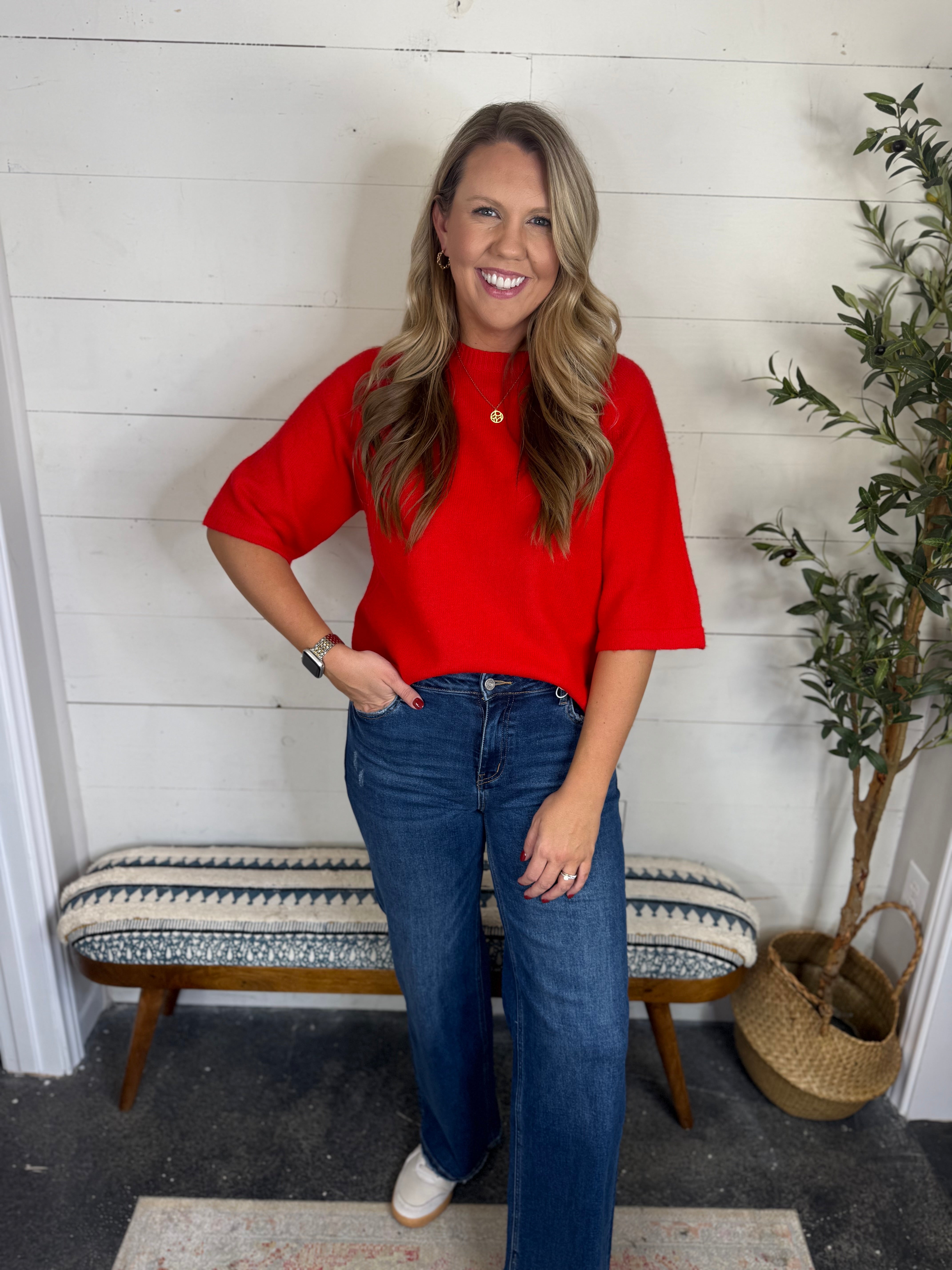 RD Ulla Raglan Sleeve Crew Neck Pullover