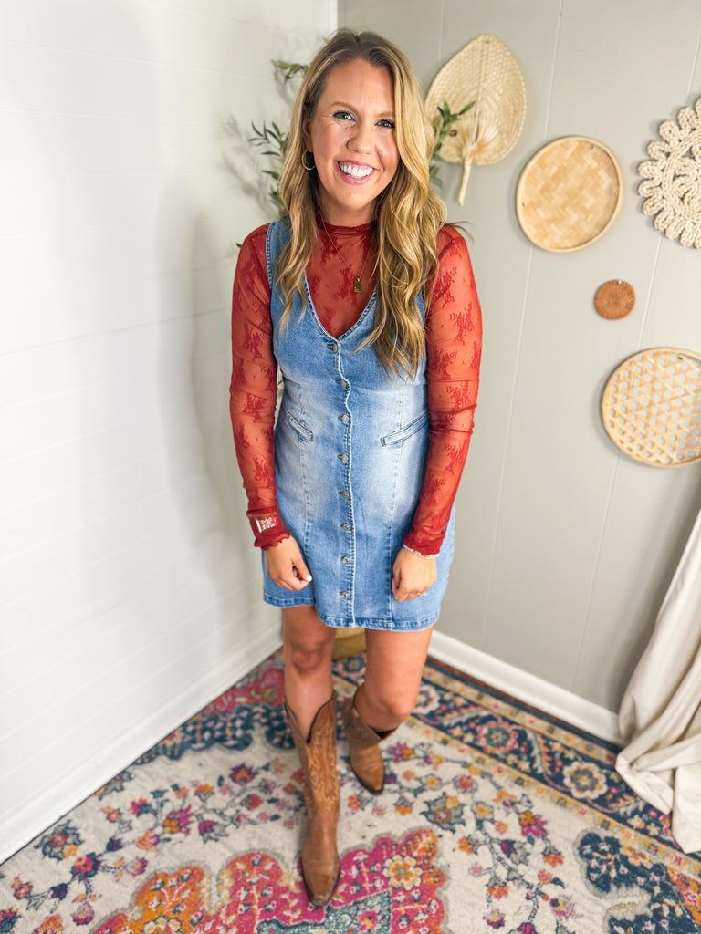 denim v neck mini dress V-Neck Sleeveless Denim Mini Dress — Common Roots Boutique
