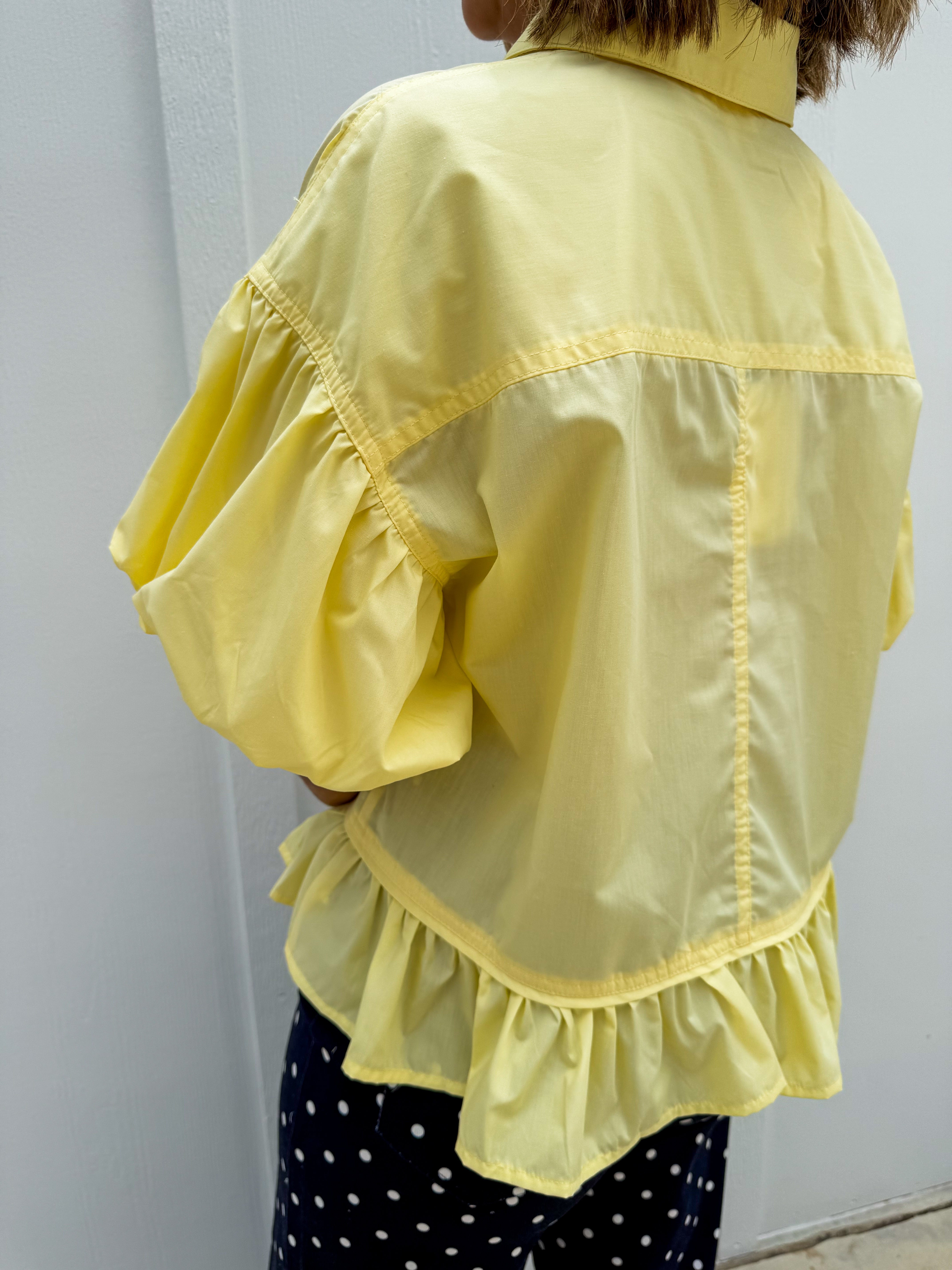 Yellow Ruffle Hem Top