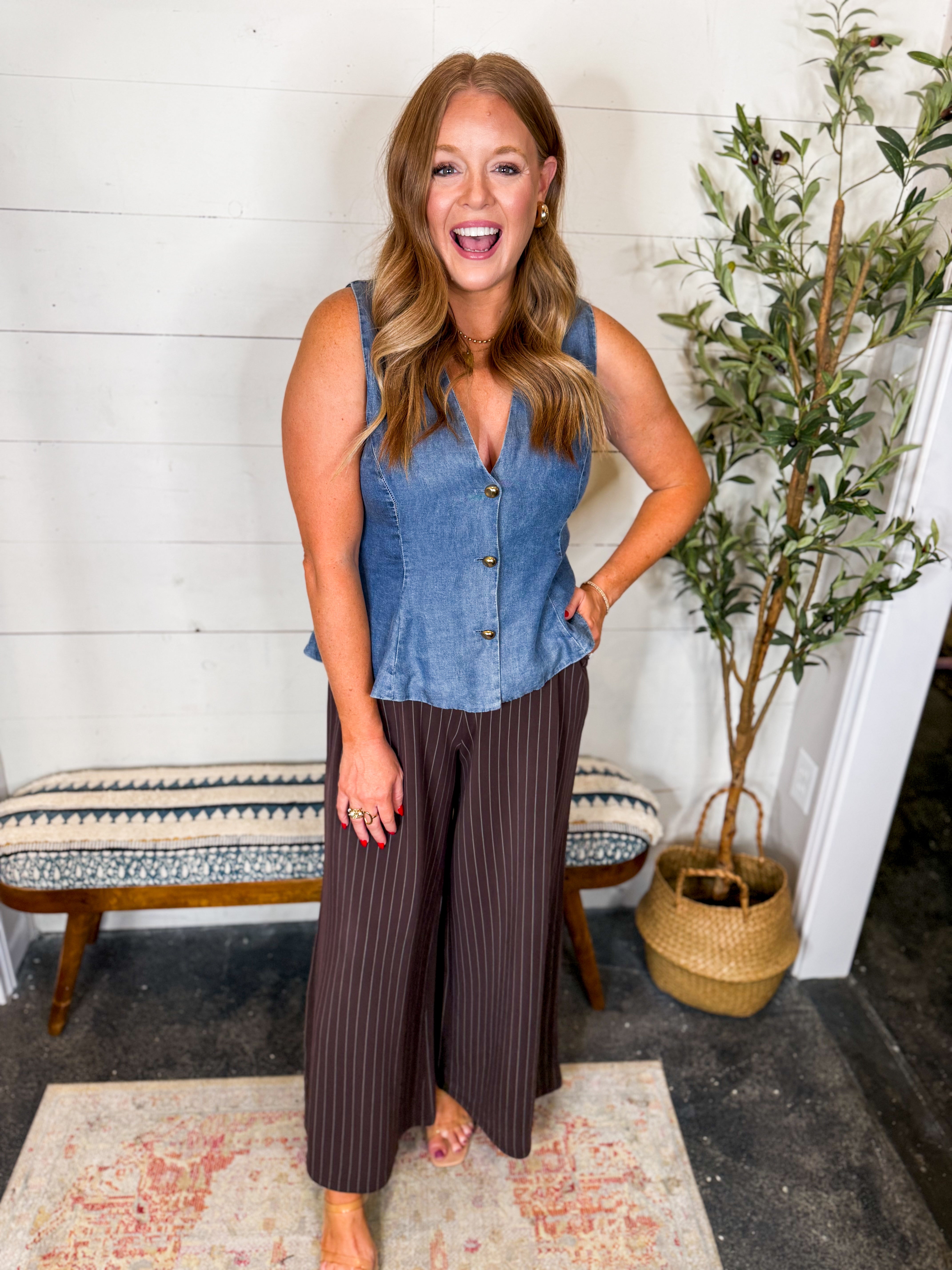 RD Caressa Striped Soft Knit Pants