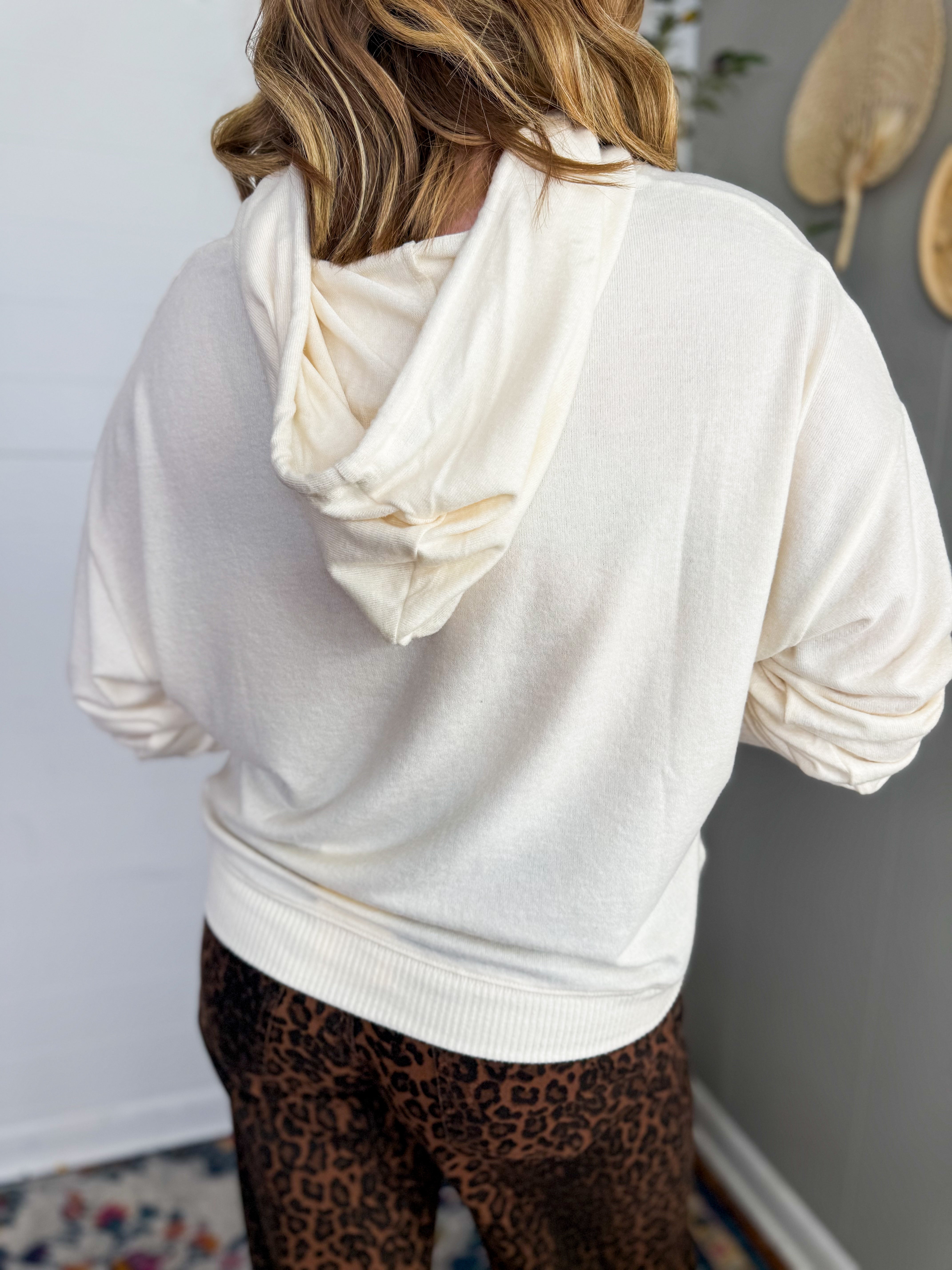 Drop Shoulder Brushed Fleece Hoodie