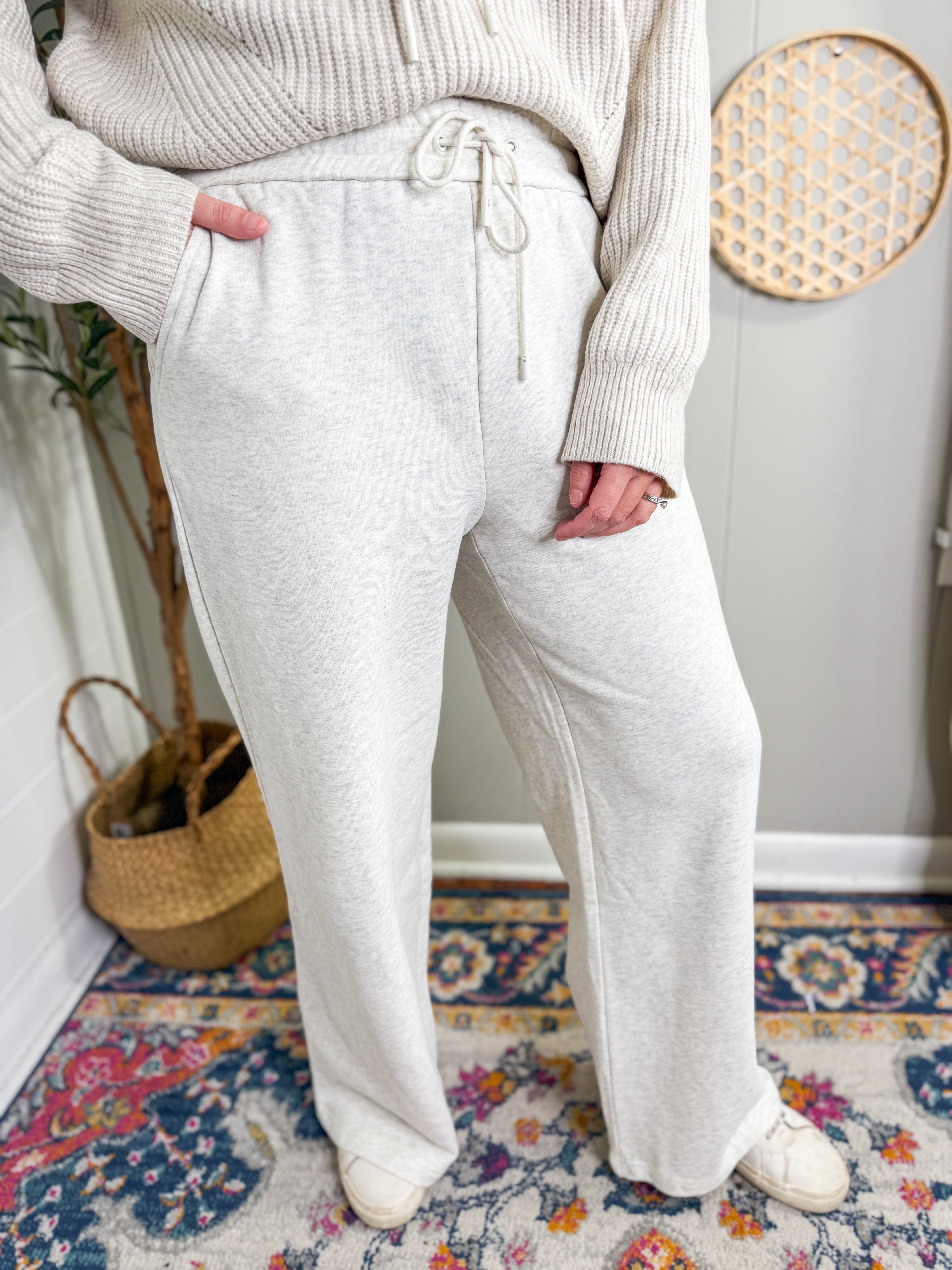 Oatmeal Sweater Knit Pants