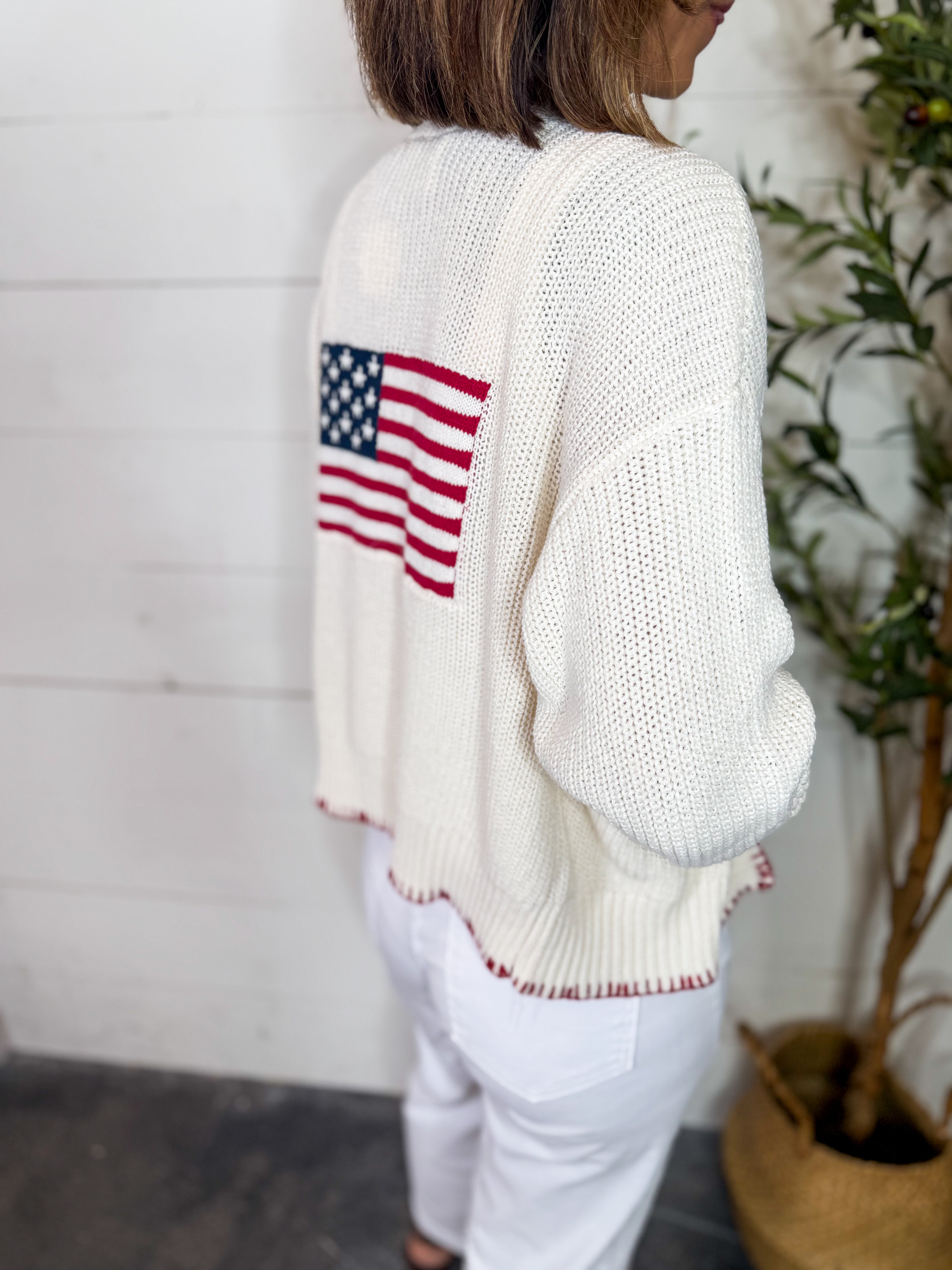 American Flag Knit Cardigan