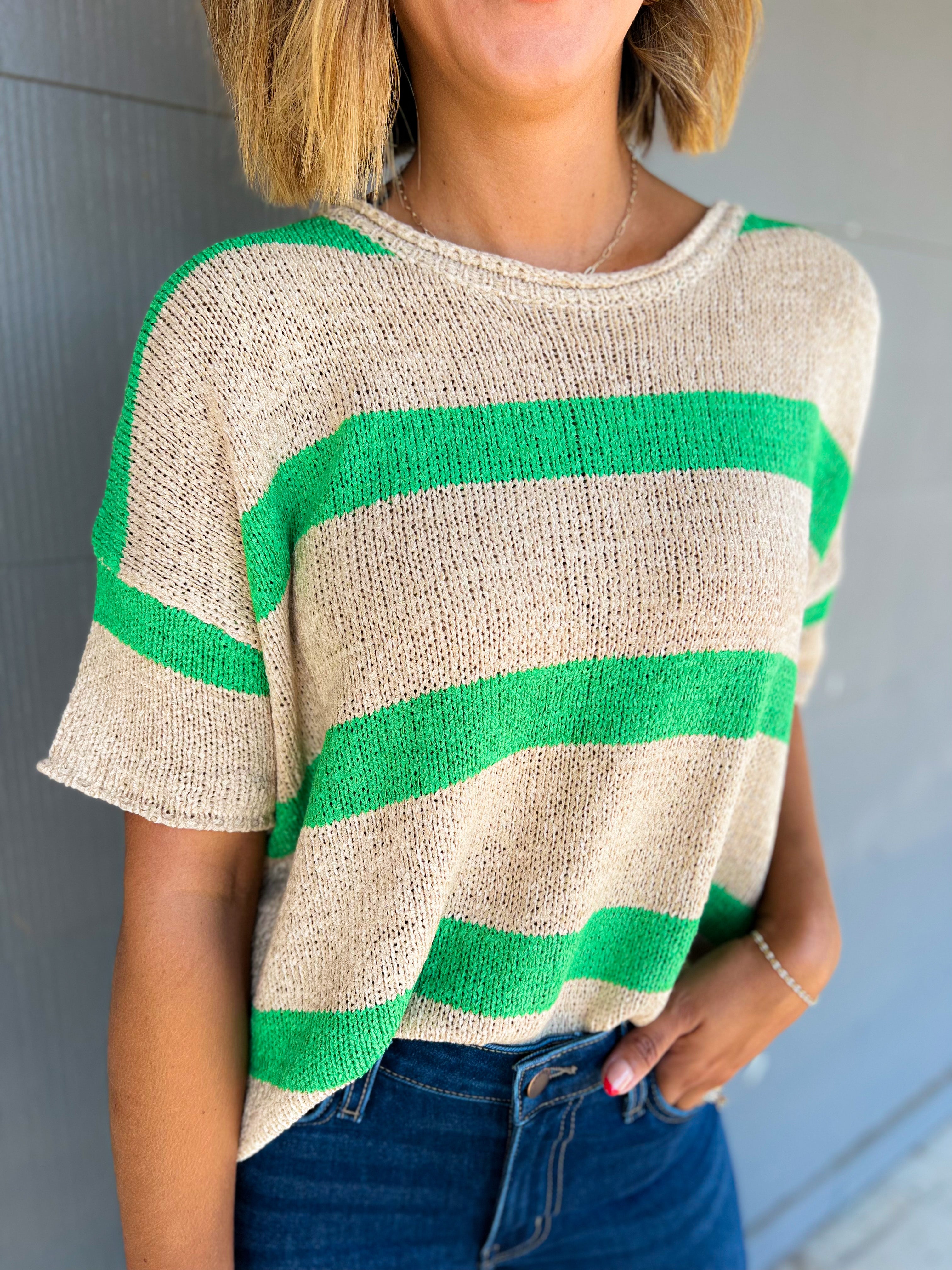 Boxy Color Block Striped Sweater