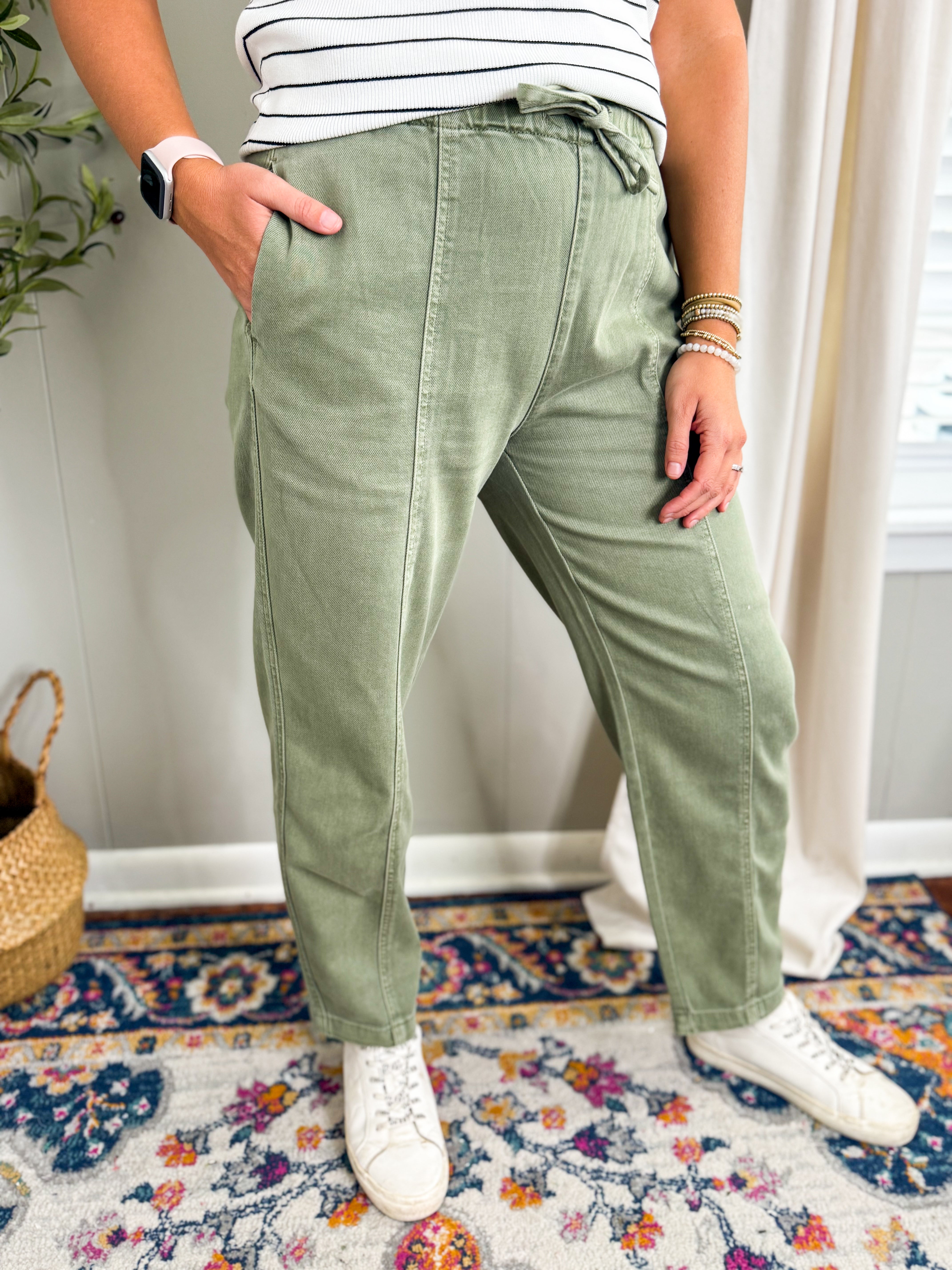 Bayeas Super High Rise Mom Pants - Sage