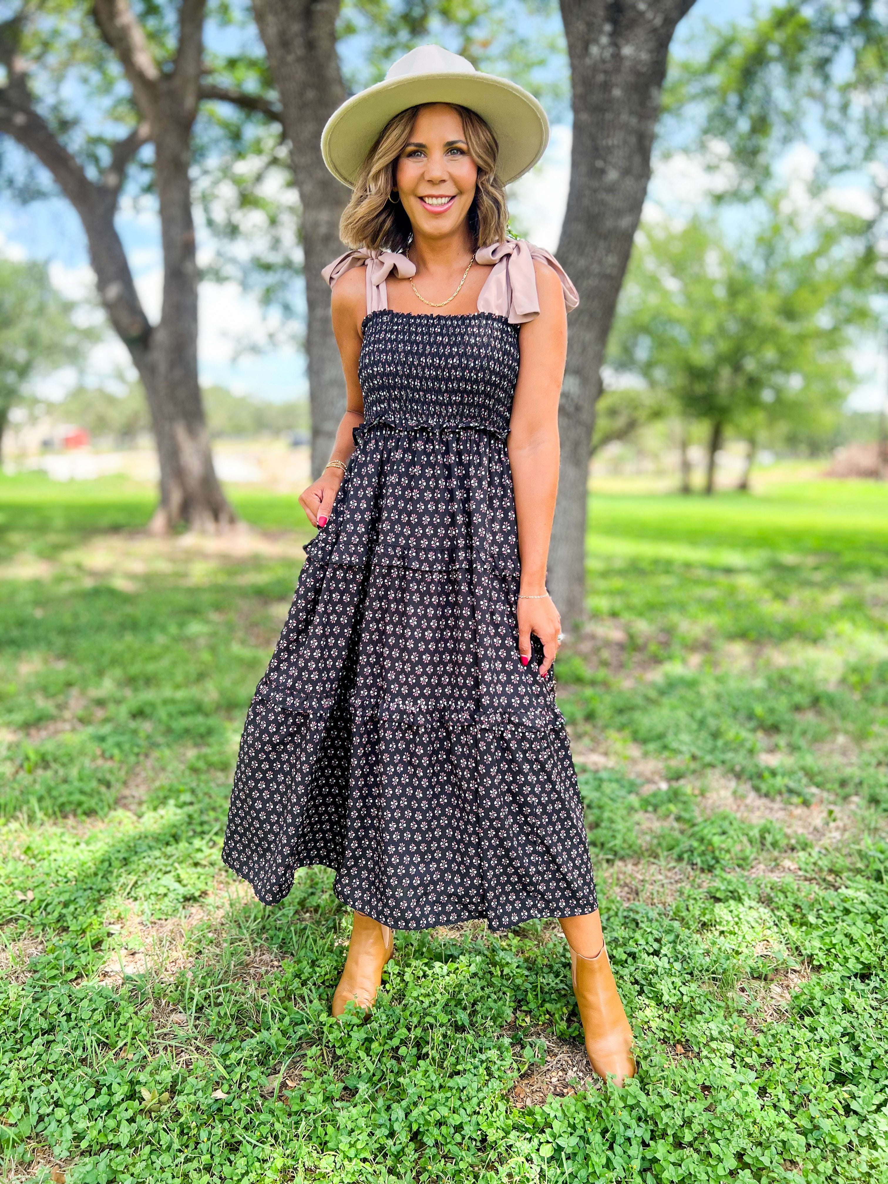 Flirty Floral Midi Dress