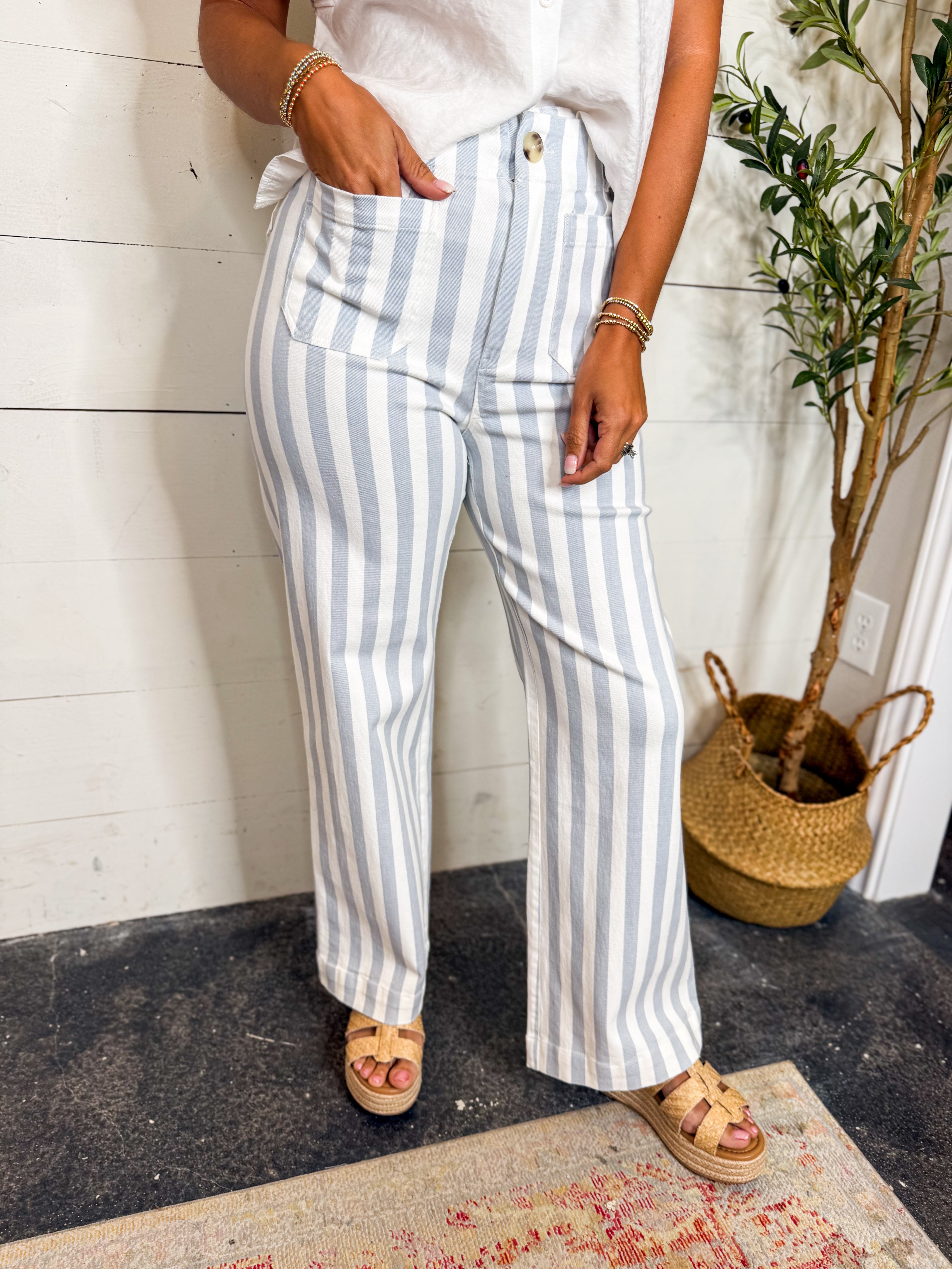 High Rise Striped Pants