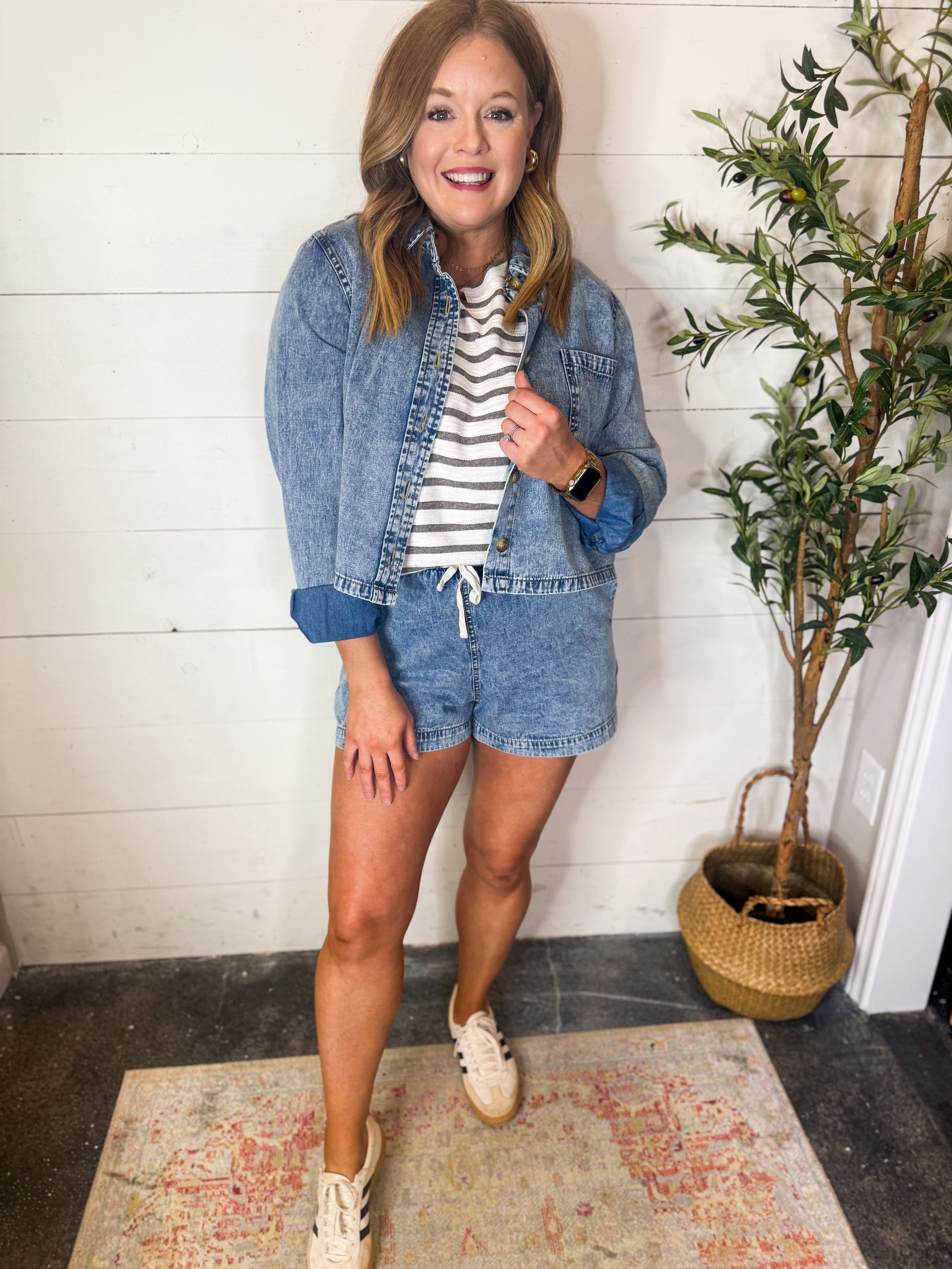 Button Down Denim Top