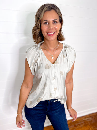 Silky floral blouse. Business casual or date night 