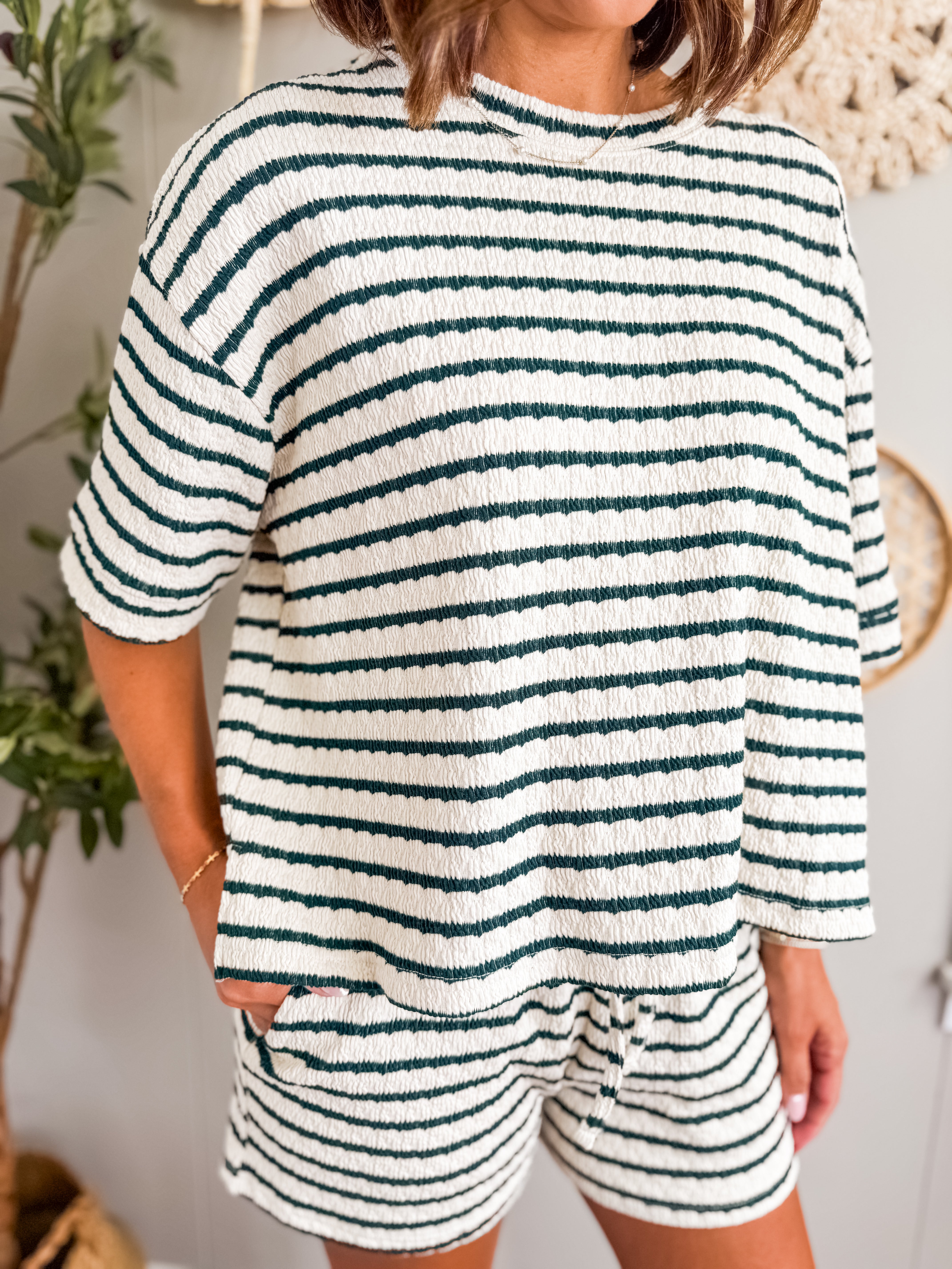 Striped Short Sleeve Tee & Short Set
