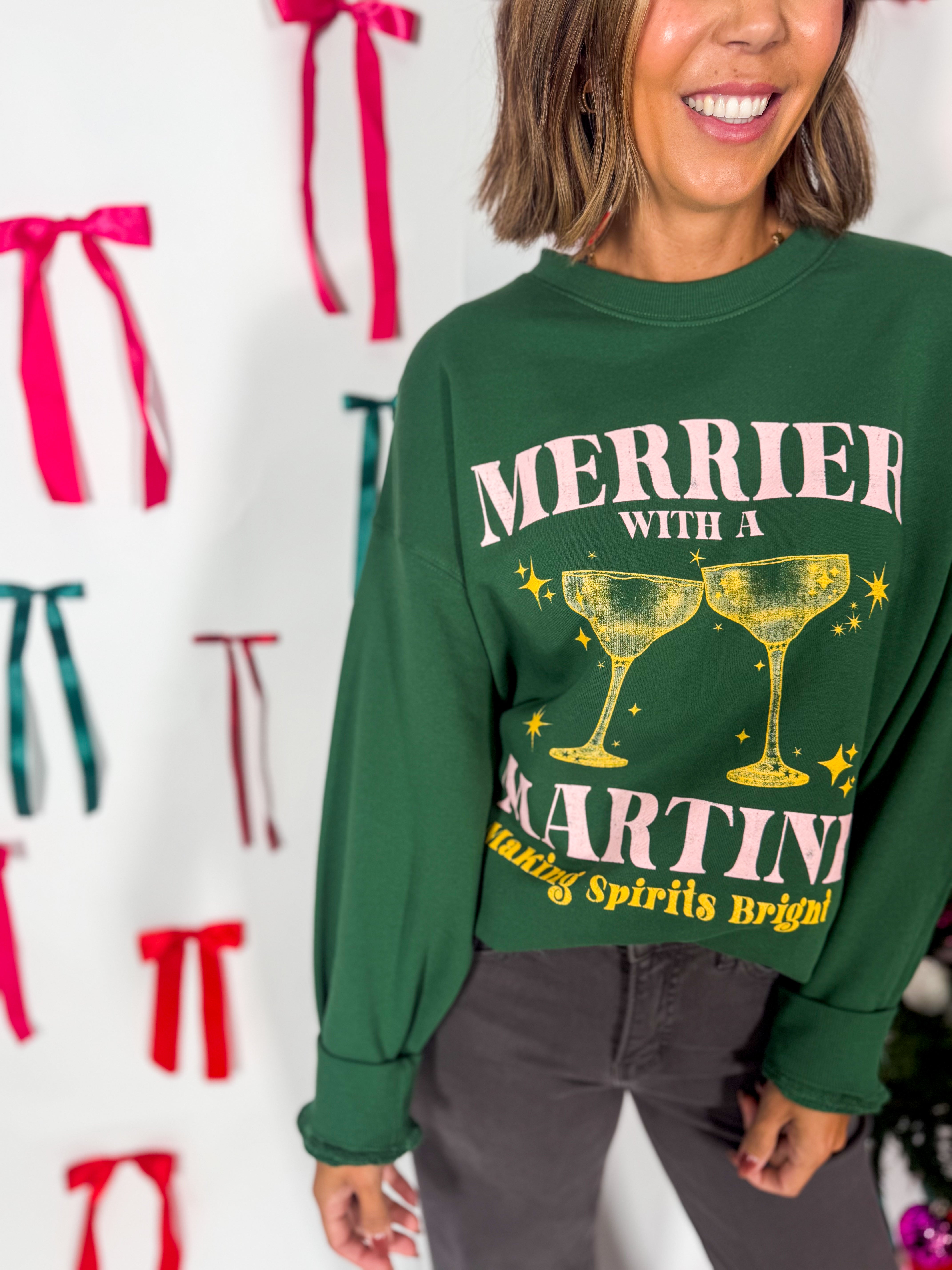 Merrier With a Martini Sweatshirt
