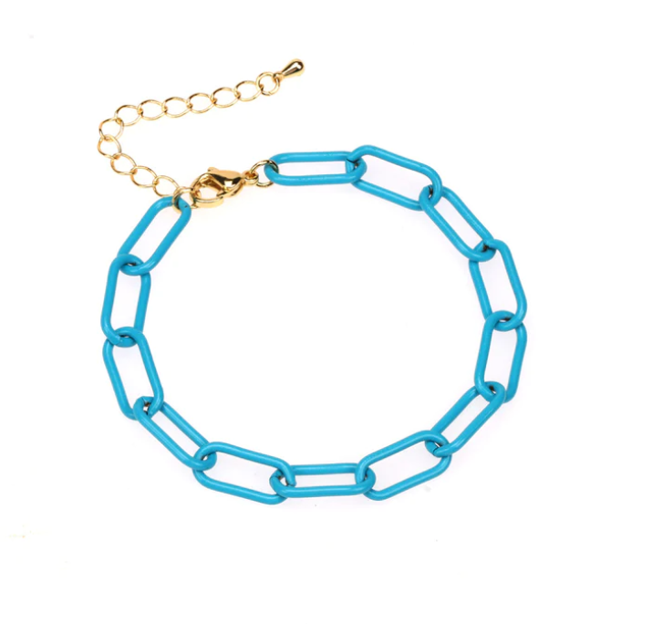 Bright Paperclip Chain Bracelet