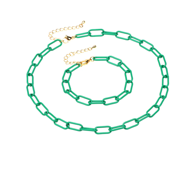 Bright Paperclip Chain Bracelet