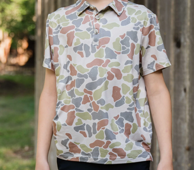 Burlebo Youth Polo in Driftwood Camo