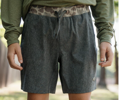 Burlebo Youth Athletic Shorts in Grizzly Grey