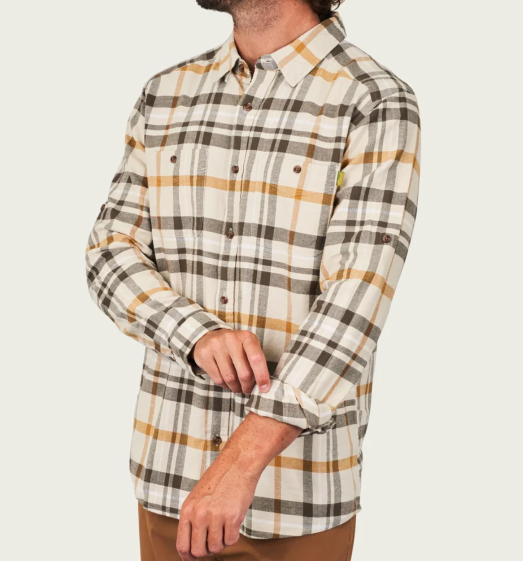Marsh Westerly Flannel Long Sleeve Button Front Stone