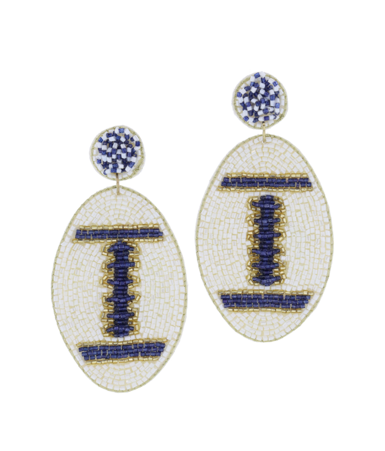 Jane Marie Beaded Post Footbal Dangle Earrings