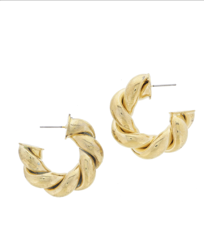 Jane Marie Hooped On You Gold Earrings