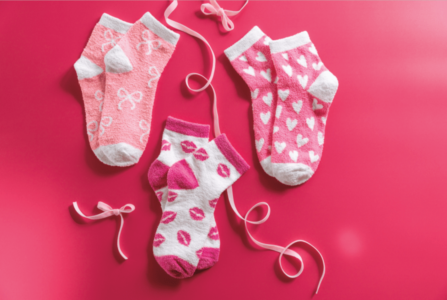 Mud Pie Valentine Chenille Socks Box Set